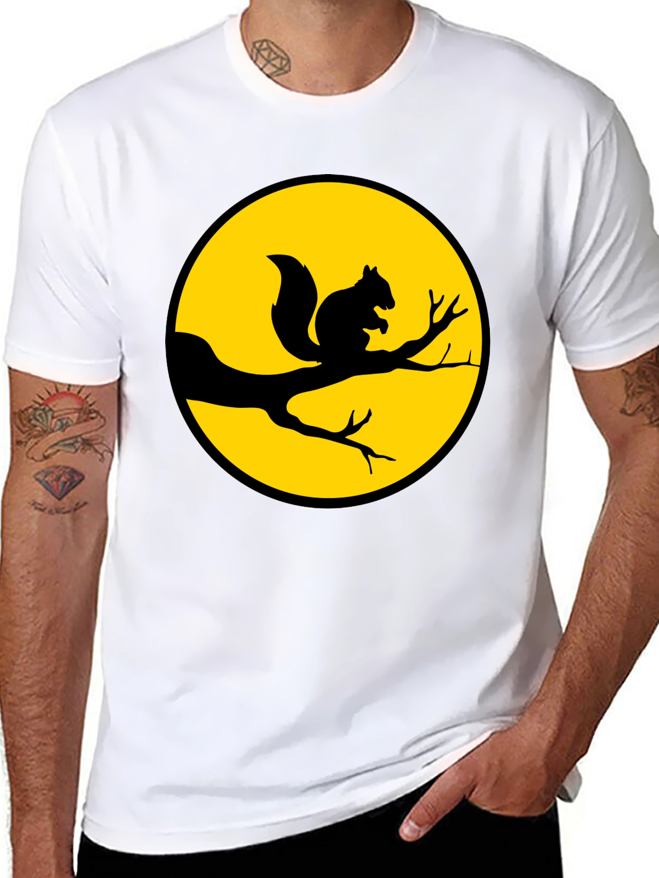 Squirrel Silhouette T-Shirt - Nature Inspired Graphic Tee