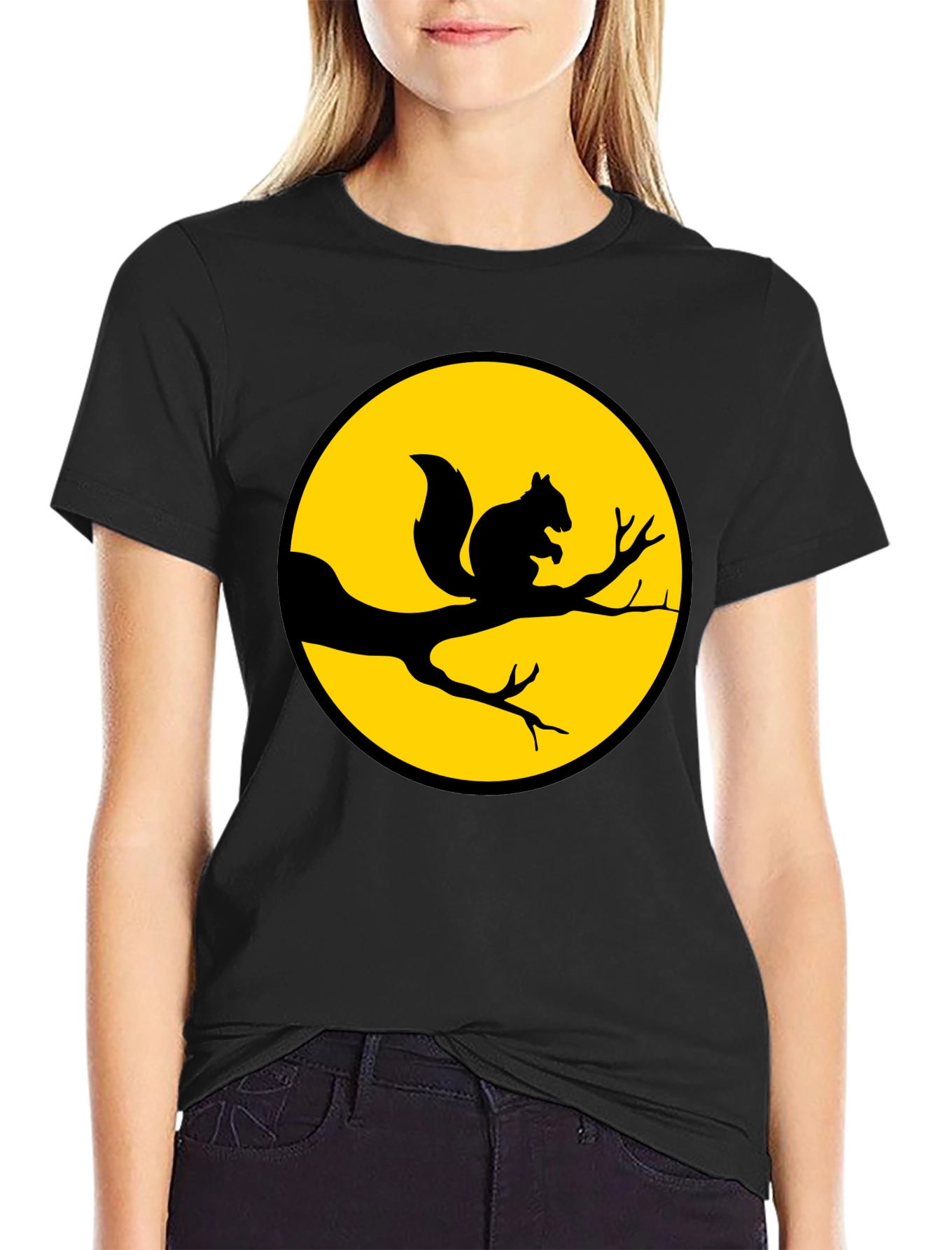Squirrel Silhouette T-Shirt - Nature Inspired Graphic Tee
