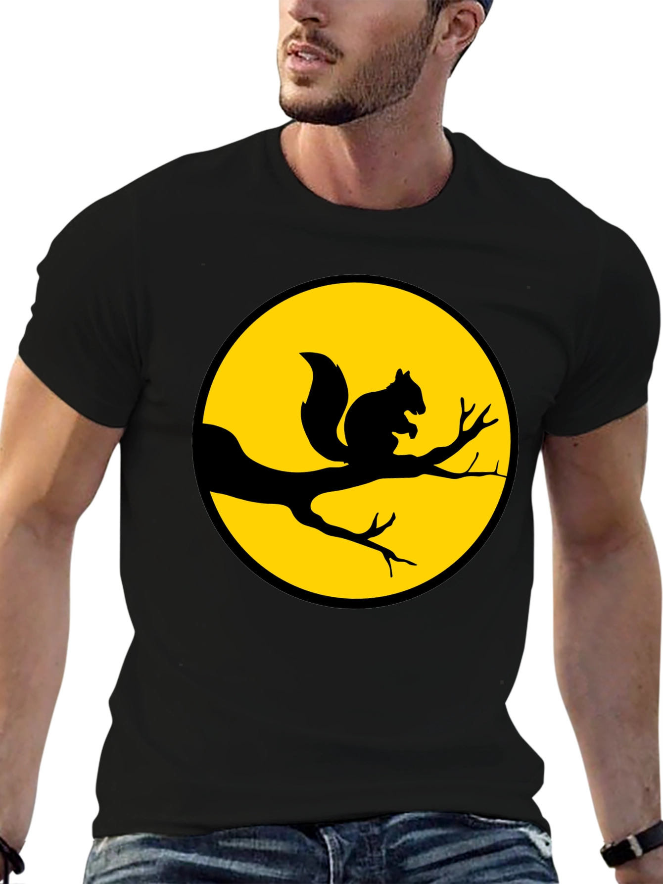 Squirrel Silhouette T-Shirt - Nature Inspired Graphic Tee