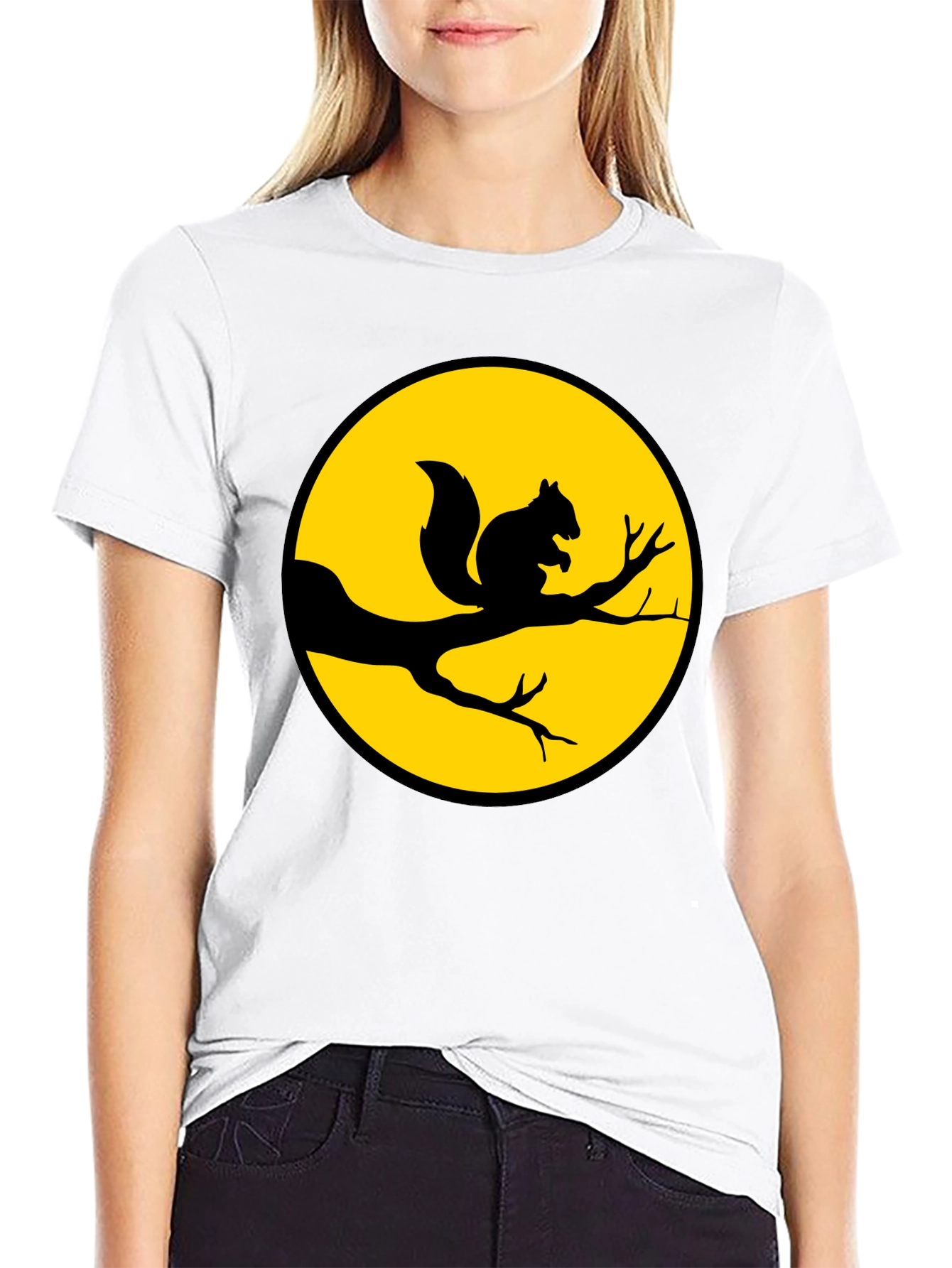 Squirrel Silhouette T-Shirt - Nature Inspired Graphic Tee