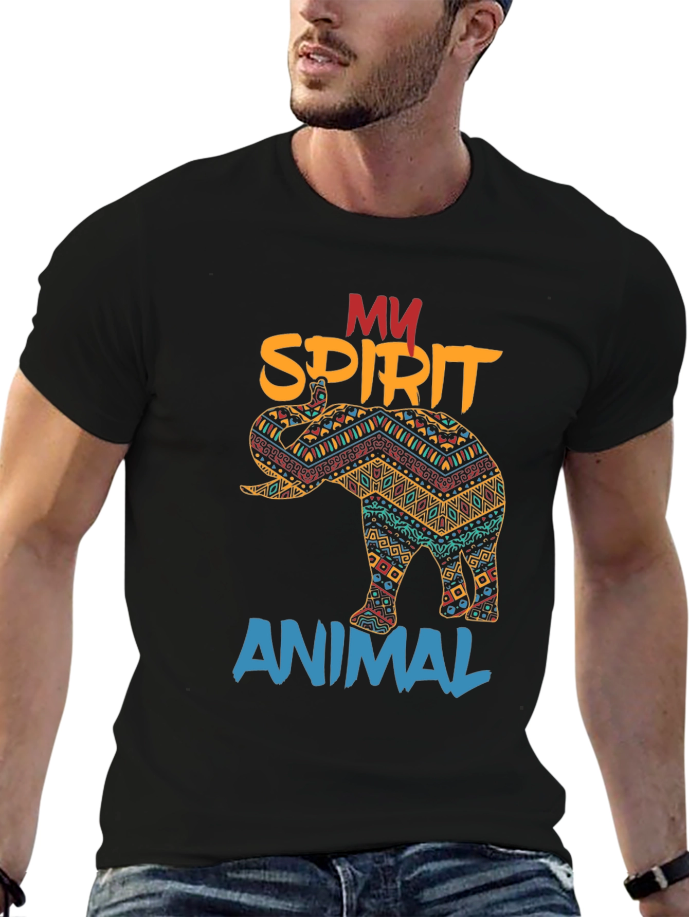 Elephant Spirit Animal Graphic T-Shirt