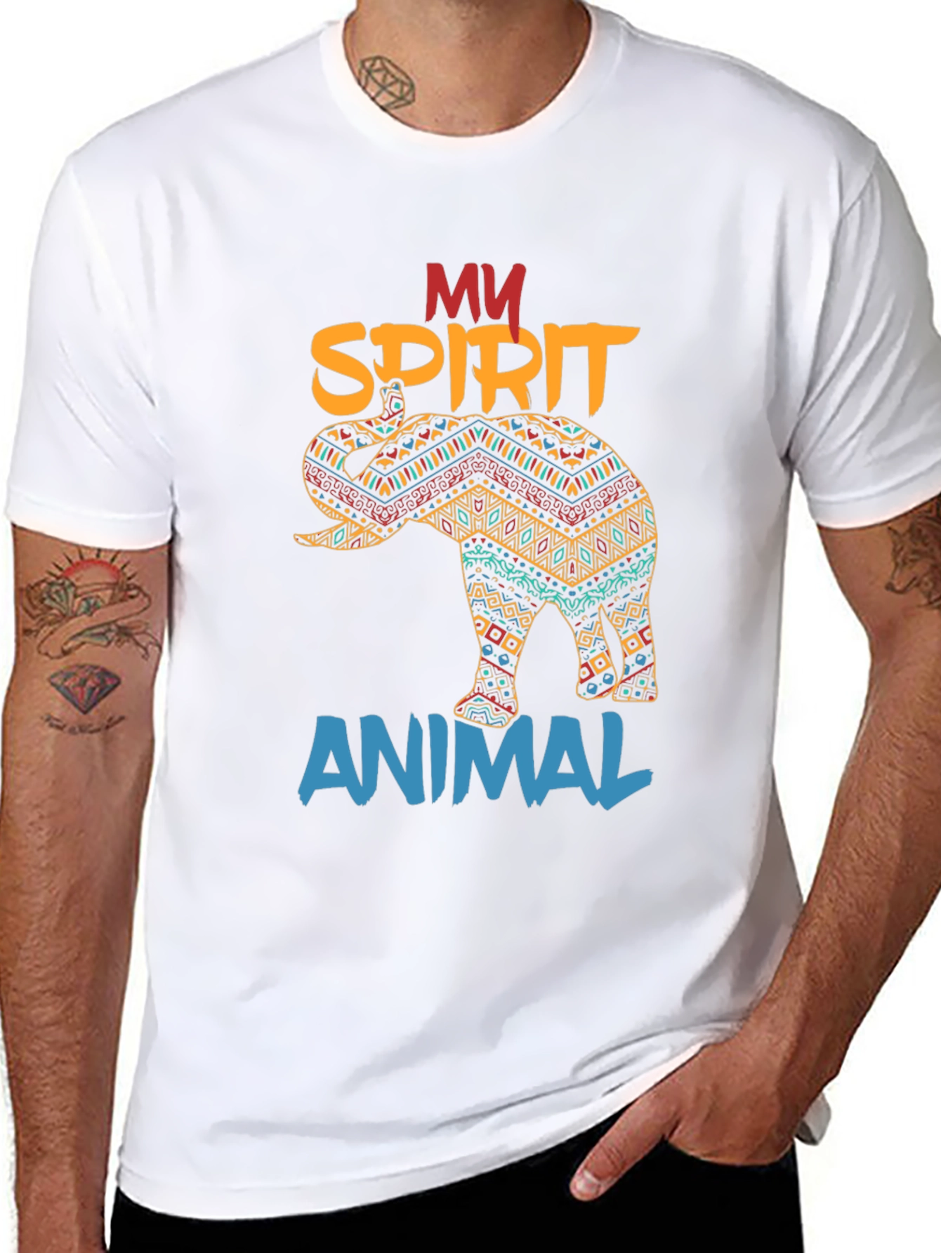 Elephant Spirit Animal Graphic T-Shirt