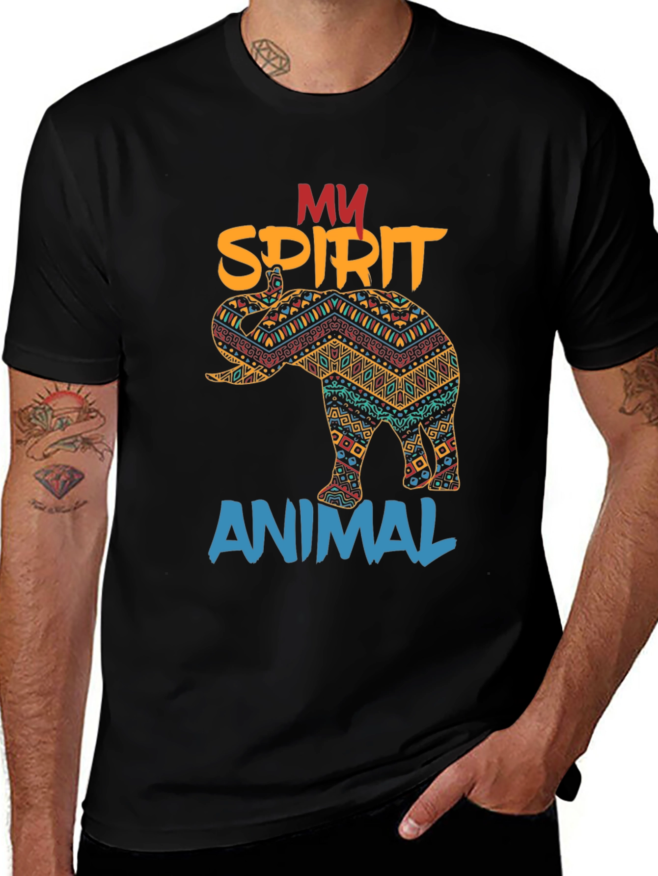 Elephant Spirit Animal Graphic T-Shirt