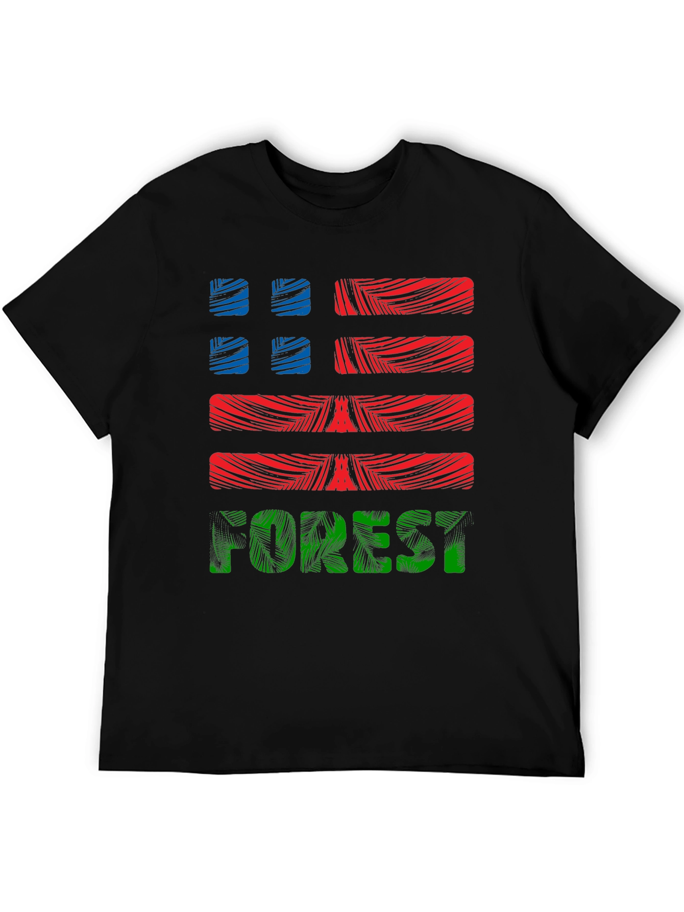 Forest Graphic Print Mens Black T-Shirt