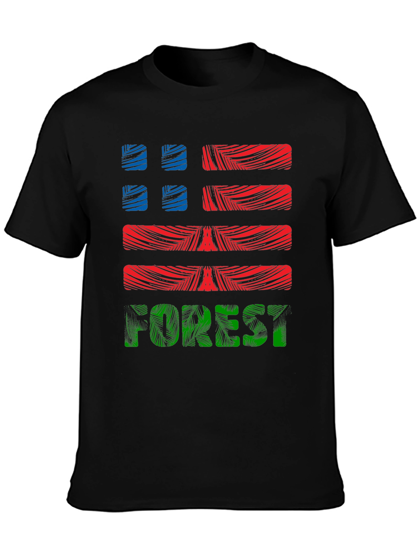 Forest Graphic Print Mens Black T-Shirt