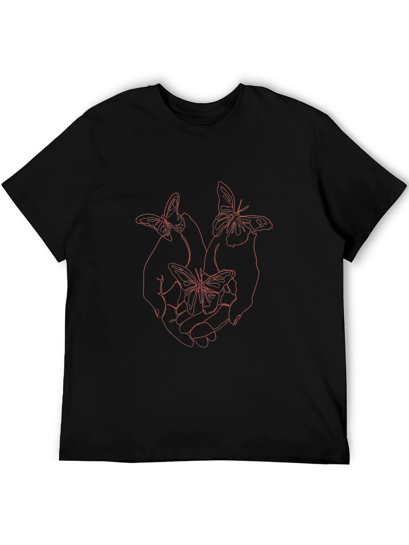 Butterfly Hands Graphic Black T-Shirt
