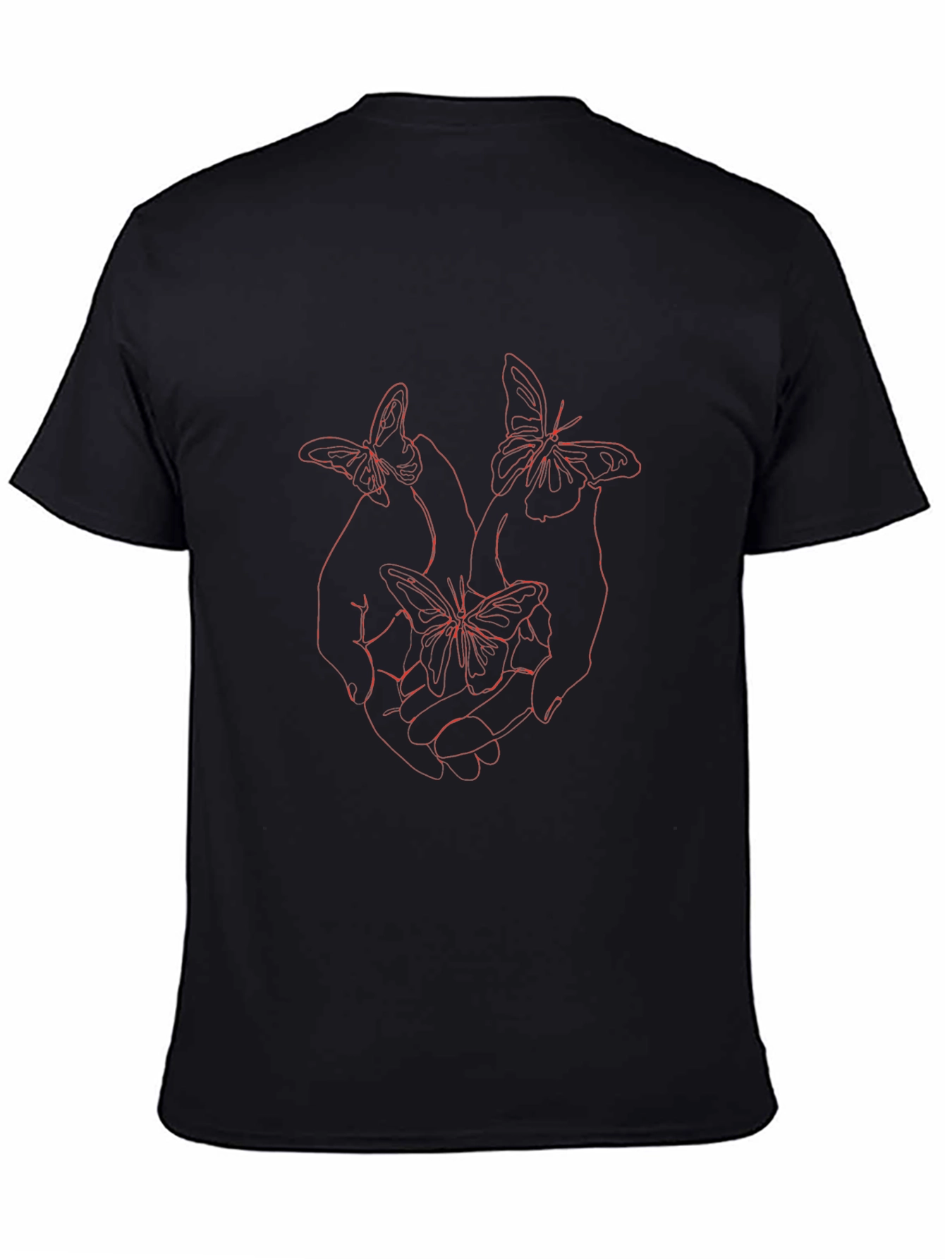 Butterfly Hands Graphic Black T-Shirt