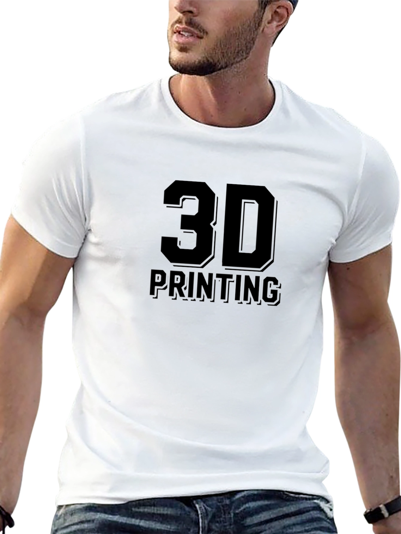 3D Printing Graphic T-Shirt - Black
