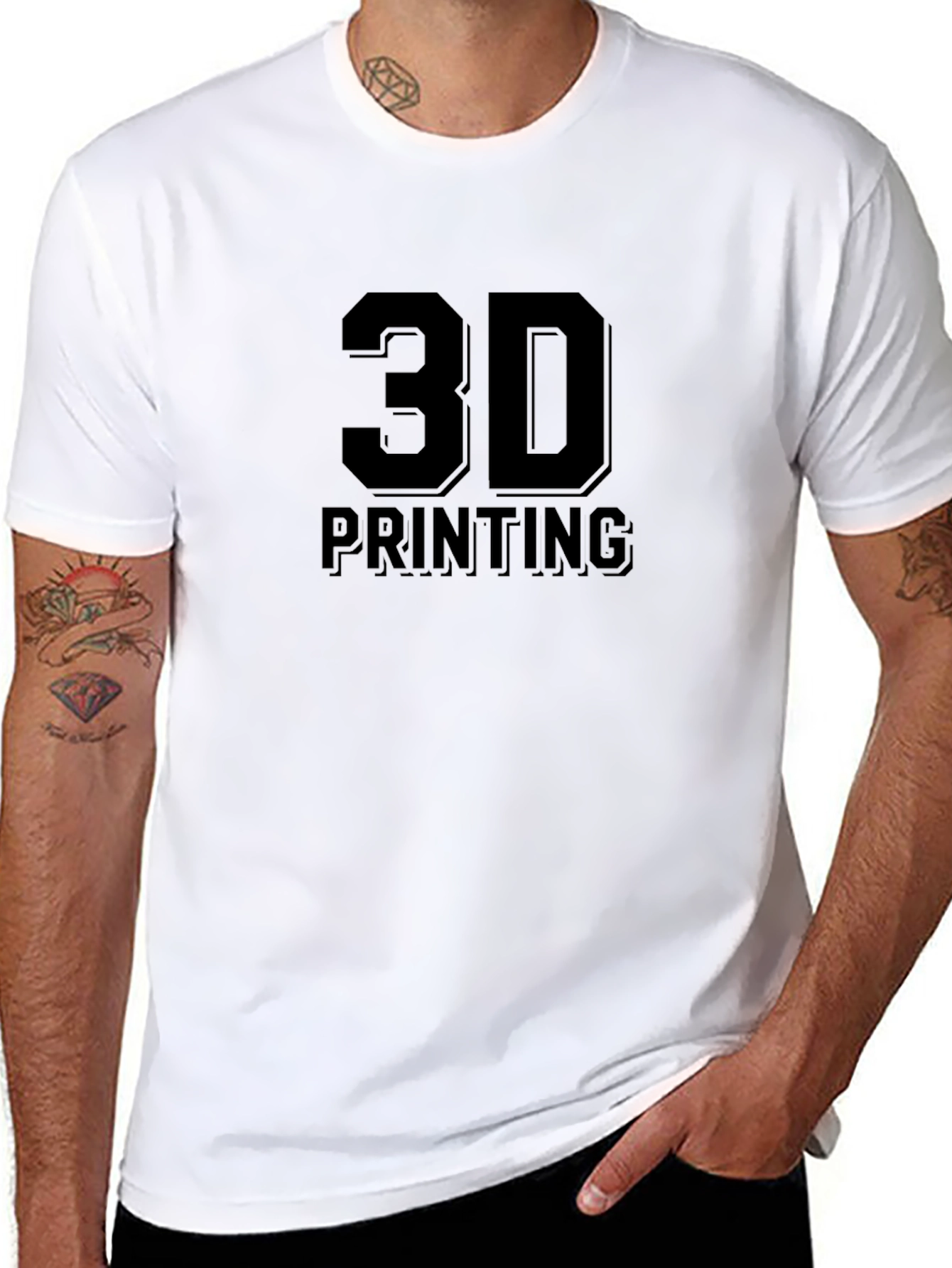 3D Printing Graphic T-Shirt - Black
