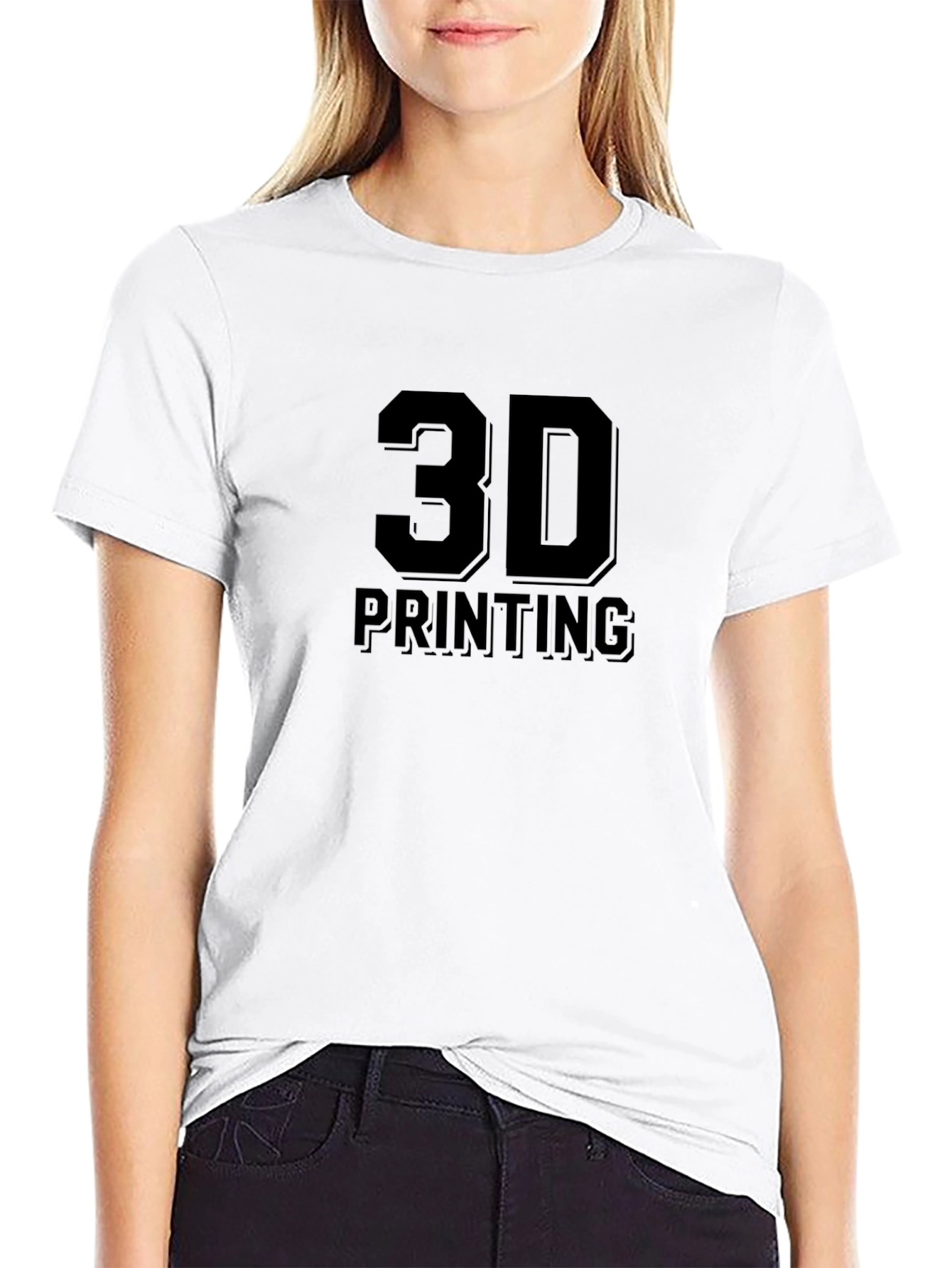 3D Printing Graphic T-Shirt - Black