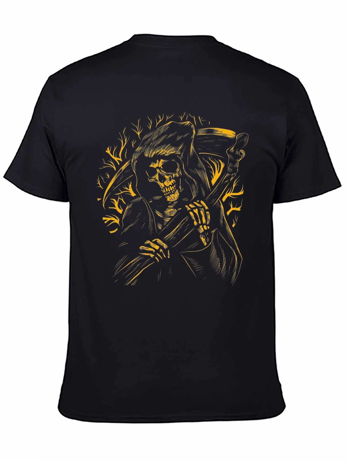 Grim Reaper Graphic Print Black T-Shirt