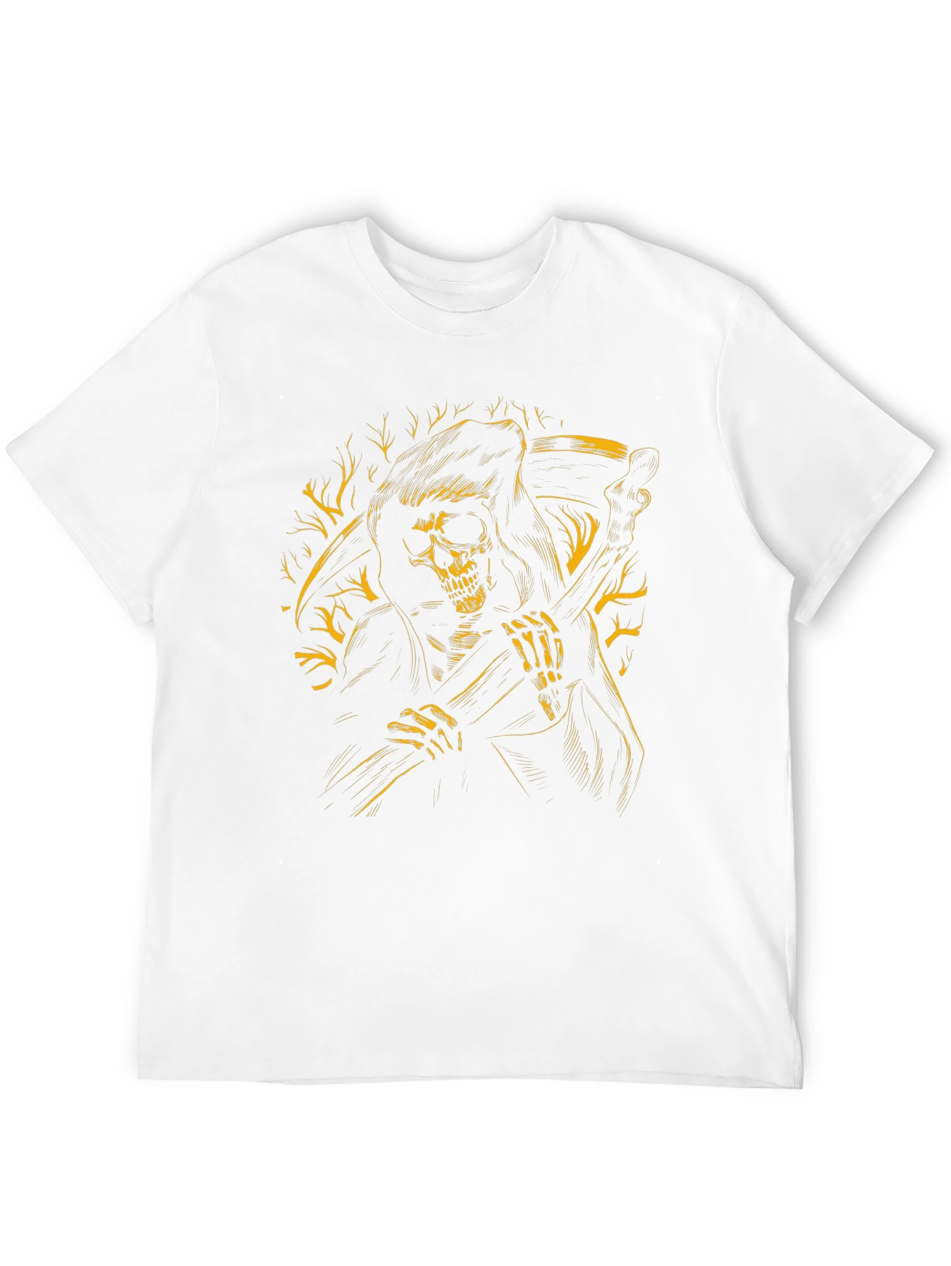 Grim Reaper Graphic Print Black T-Shirt