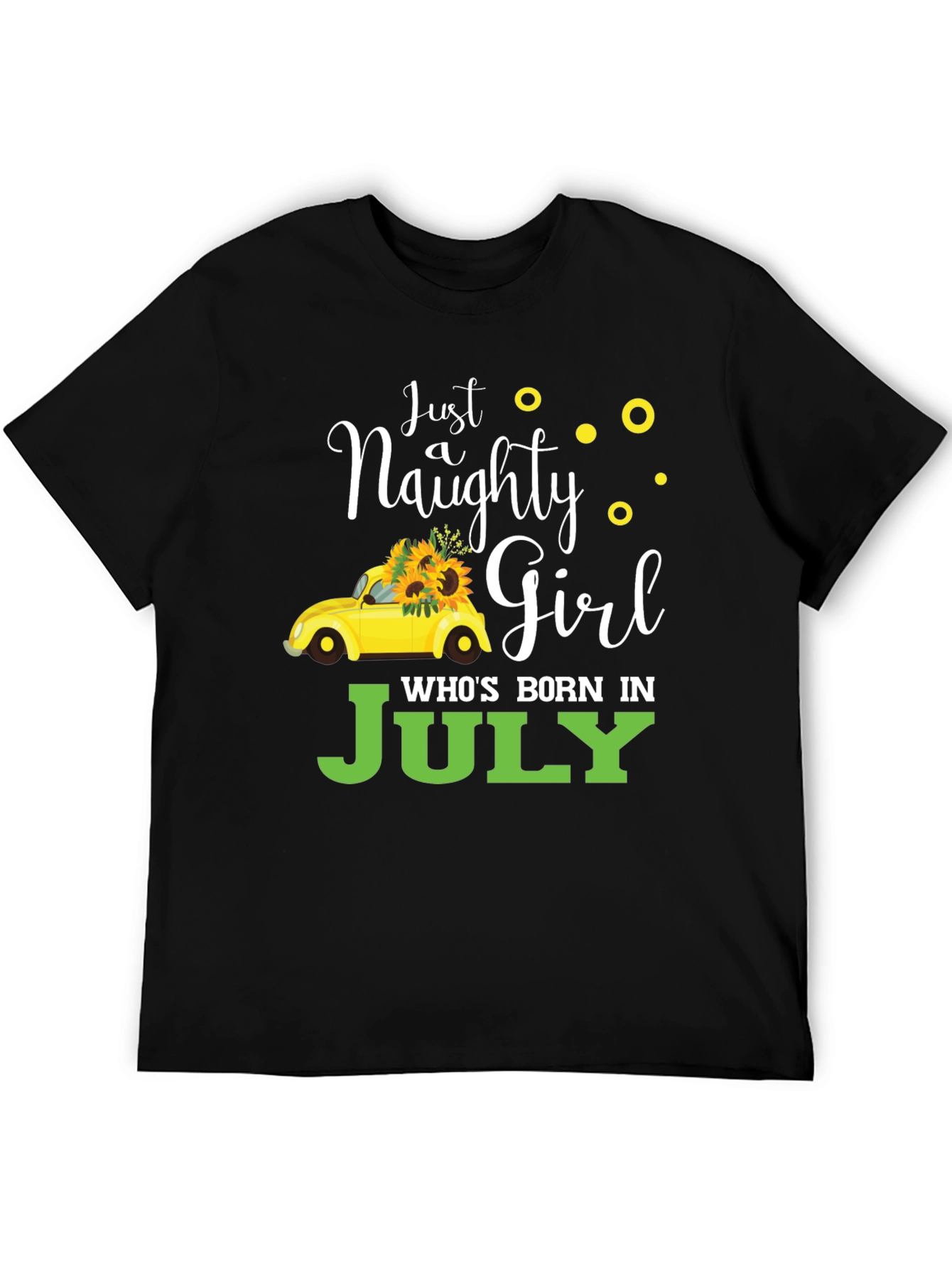 Naughty Girl July Birthday Black T-Shirt