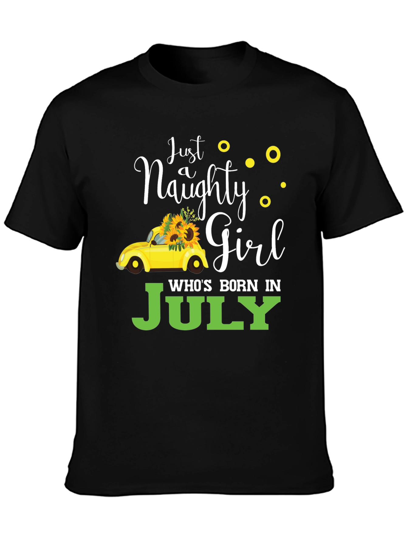 Naughty Girl July Birthday Black T-Shirt