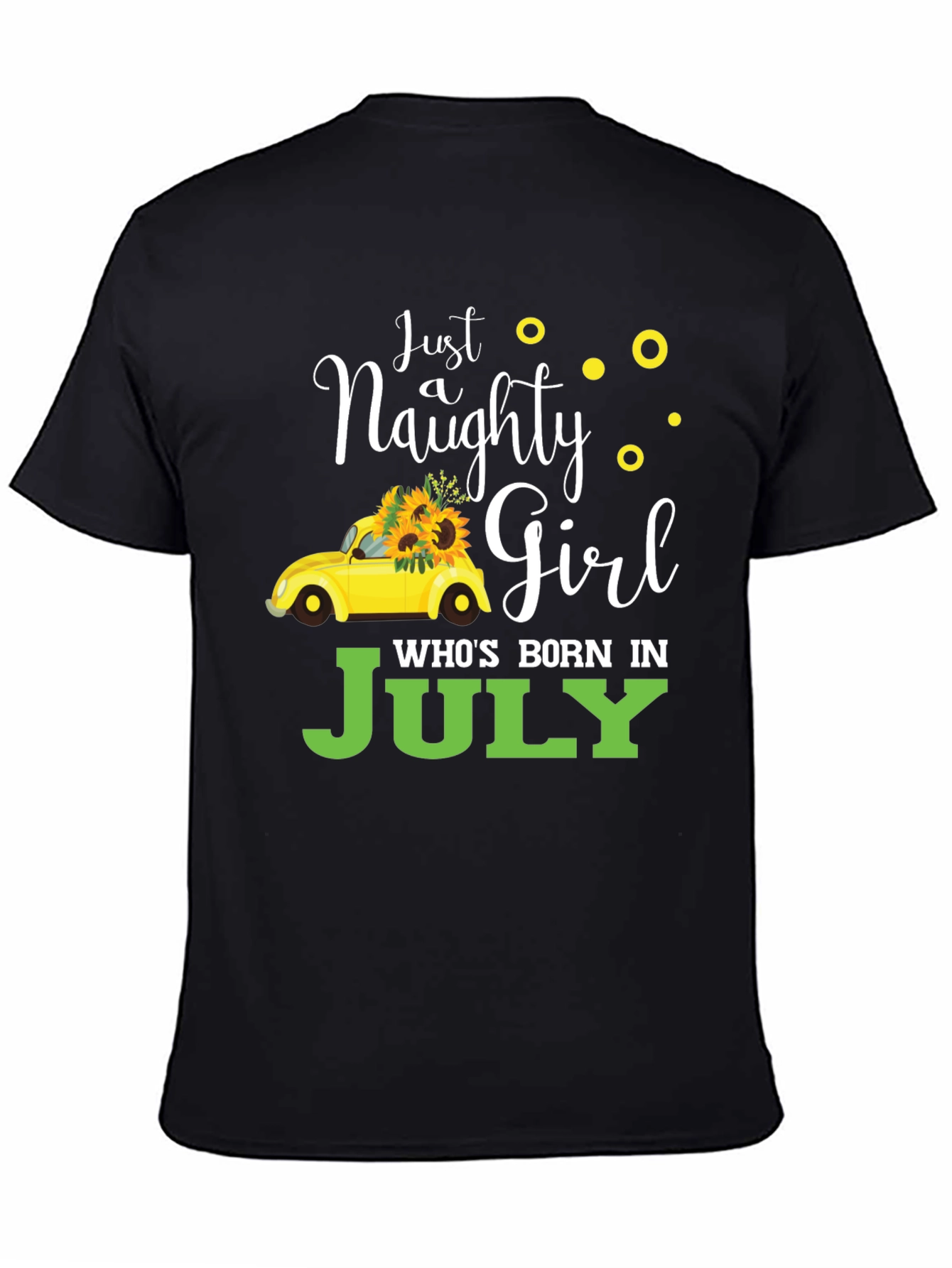 Naughty Girl July Birthday Black T-Shirt