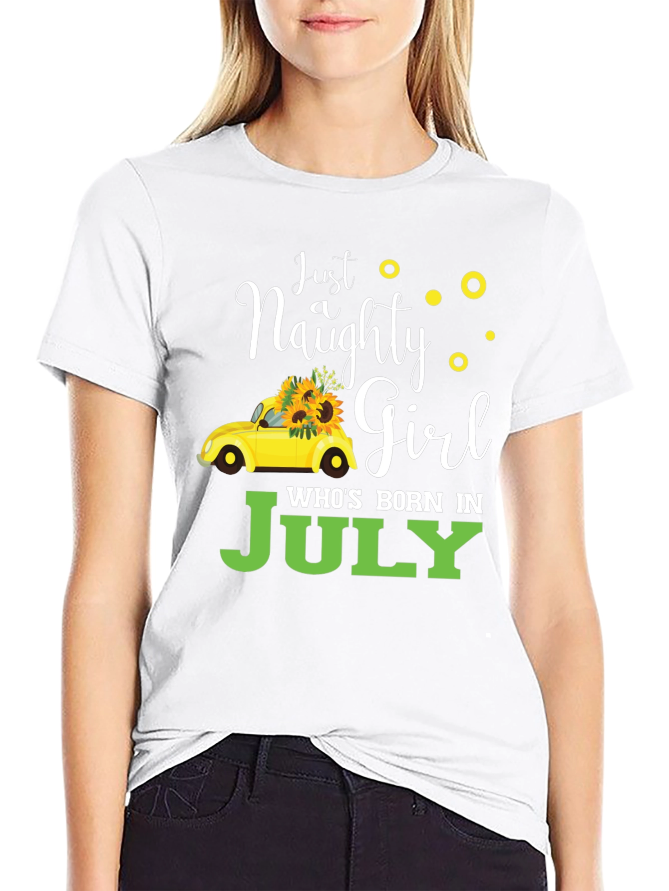 Naughty Girl July Birthday Black T-Shirt