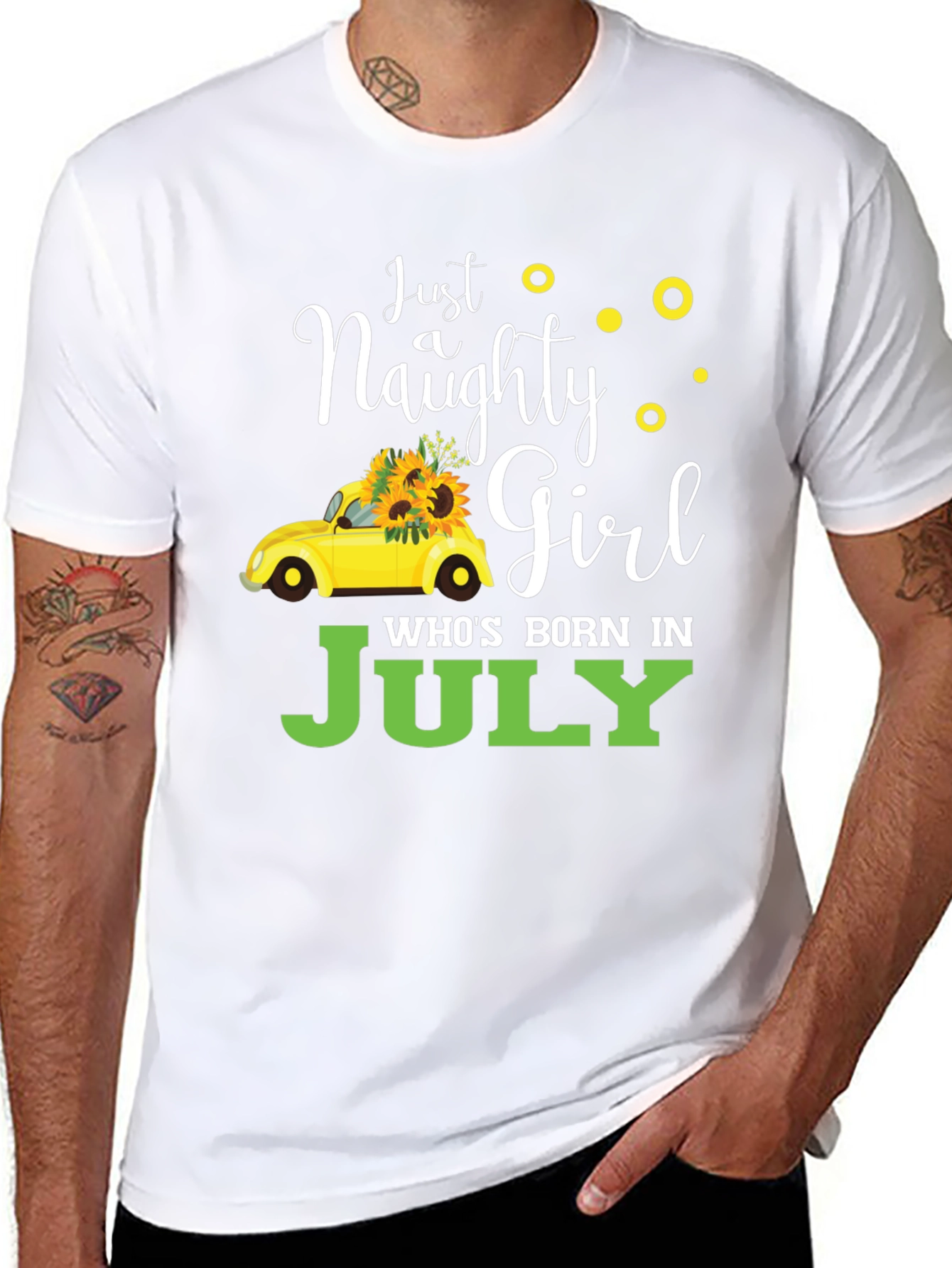 Naughty Girl July Birthday Black T-Shirt