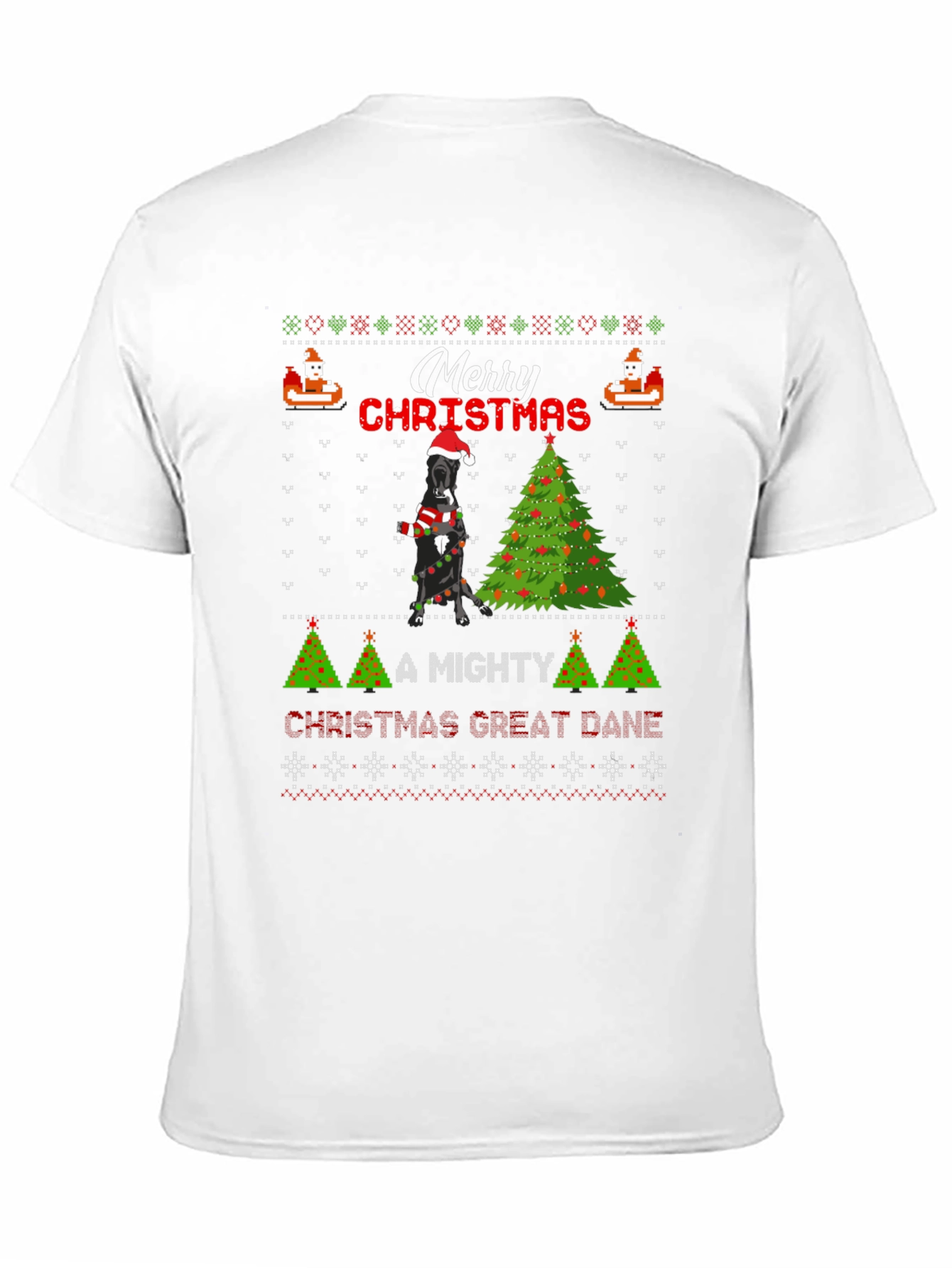Merry Christmas Great Dane Ugly Holiday T-Shirt
