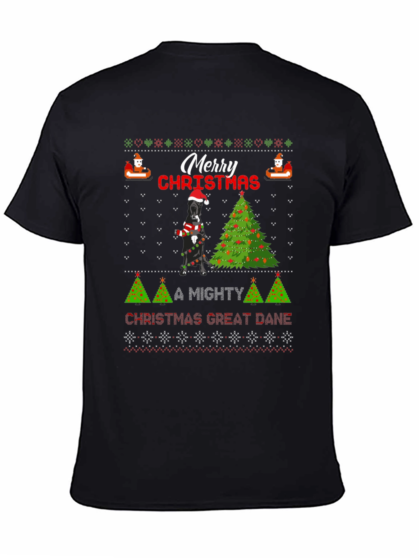 Merry Christmas Great Dane Ugly Holiday T-Shirt