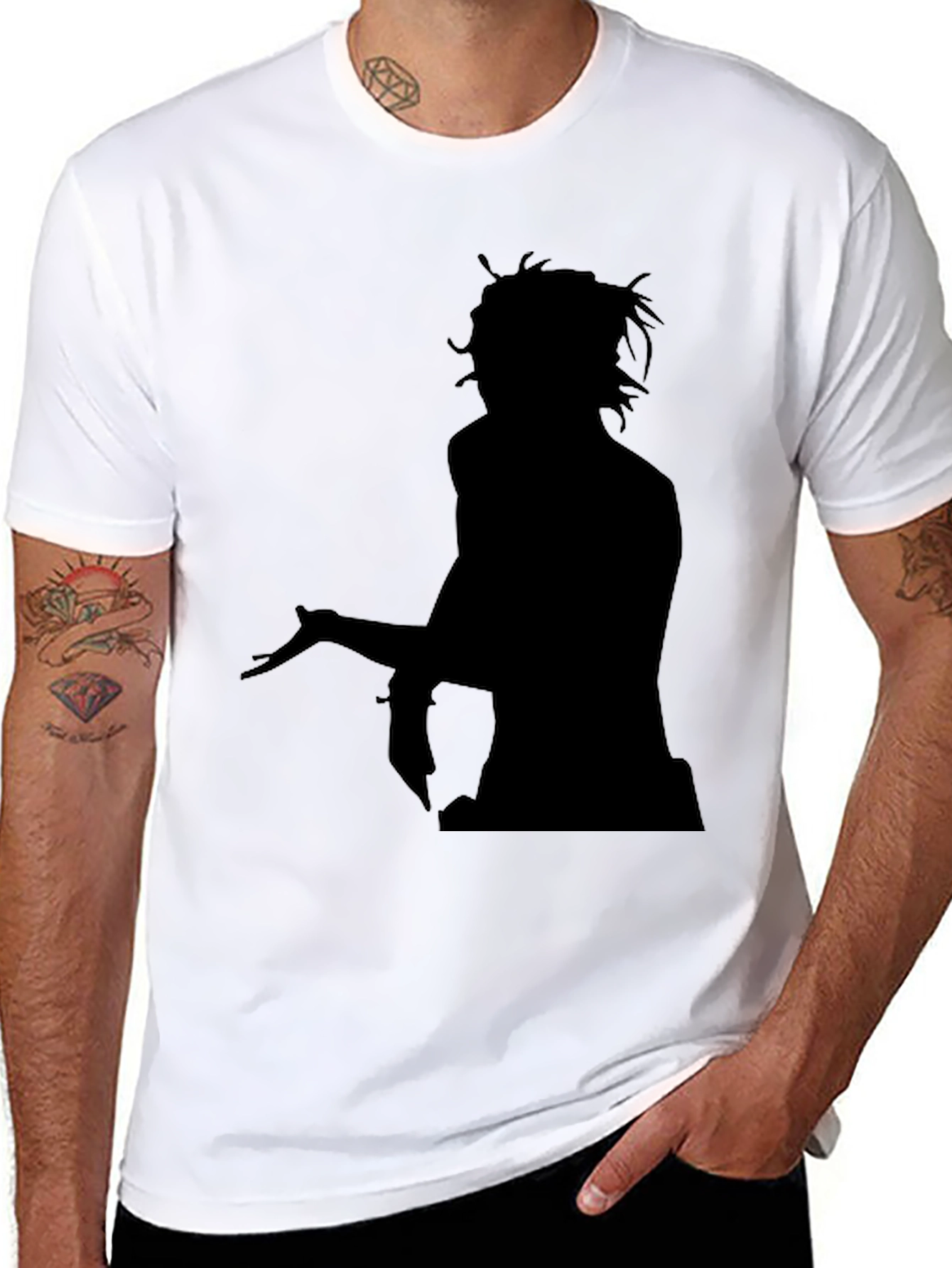 Silhouette Graphic Print Black T-Shirt