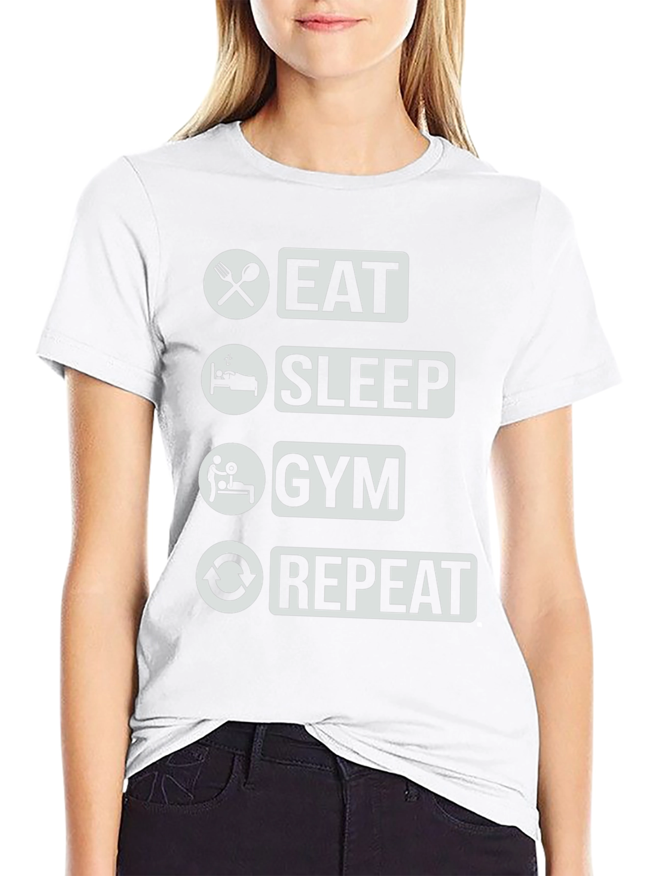 Eat Sleep Gym Repeat T-Shirt - Fitness Lifestyle