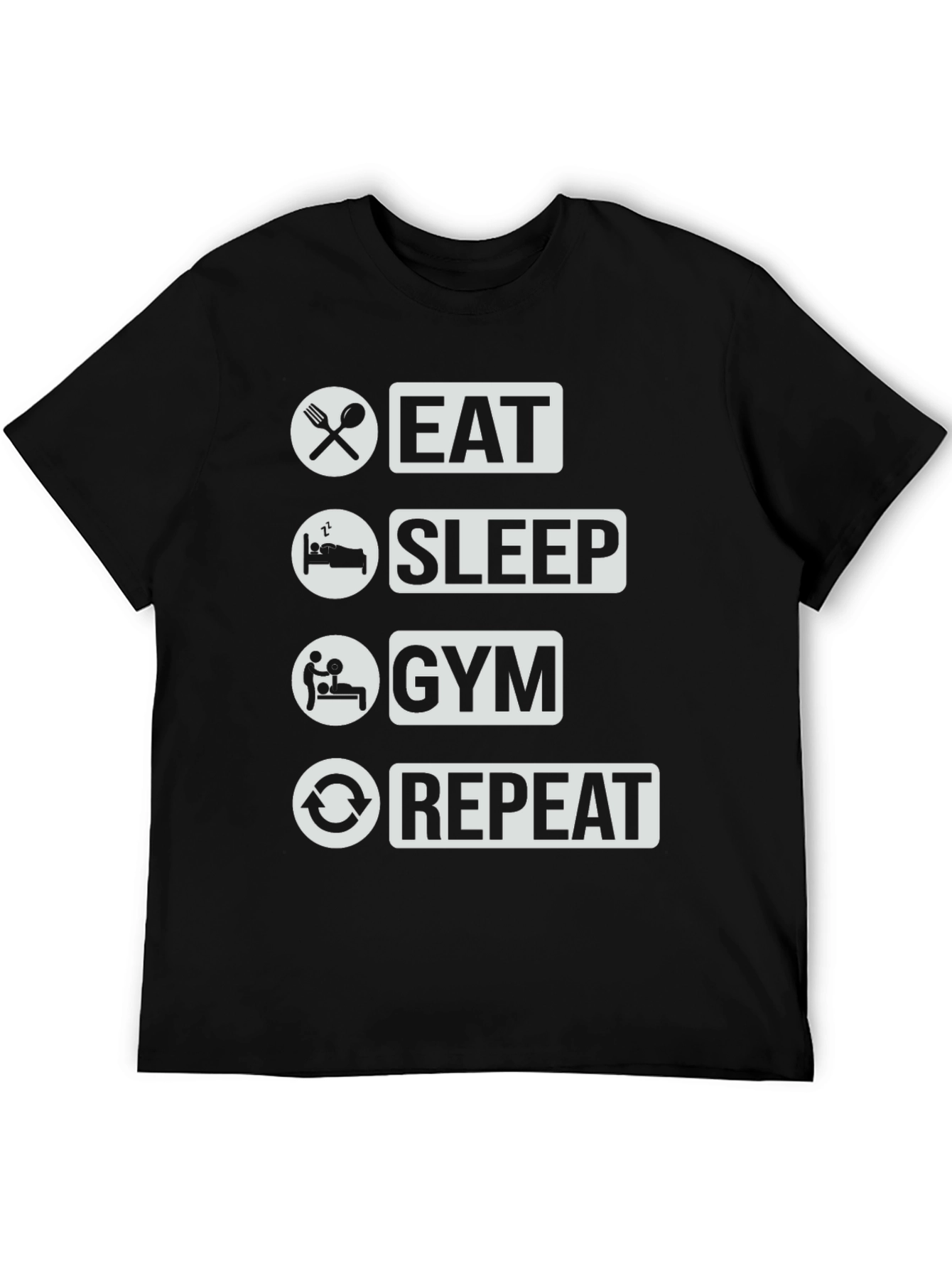 Eat Sleep Gym Repeat T-Shirt - Fitness Lifestyle