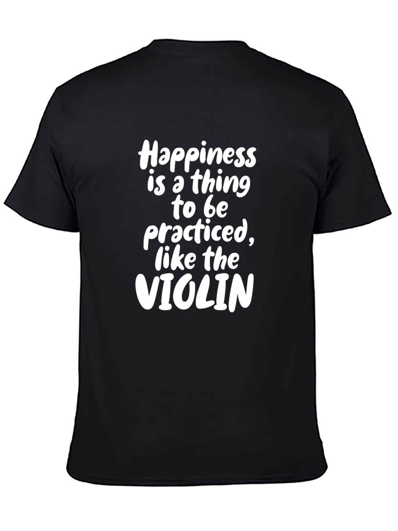Happiness Violin Black Cotton Graphic Tee