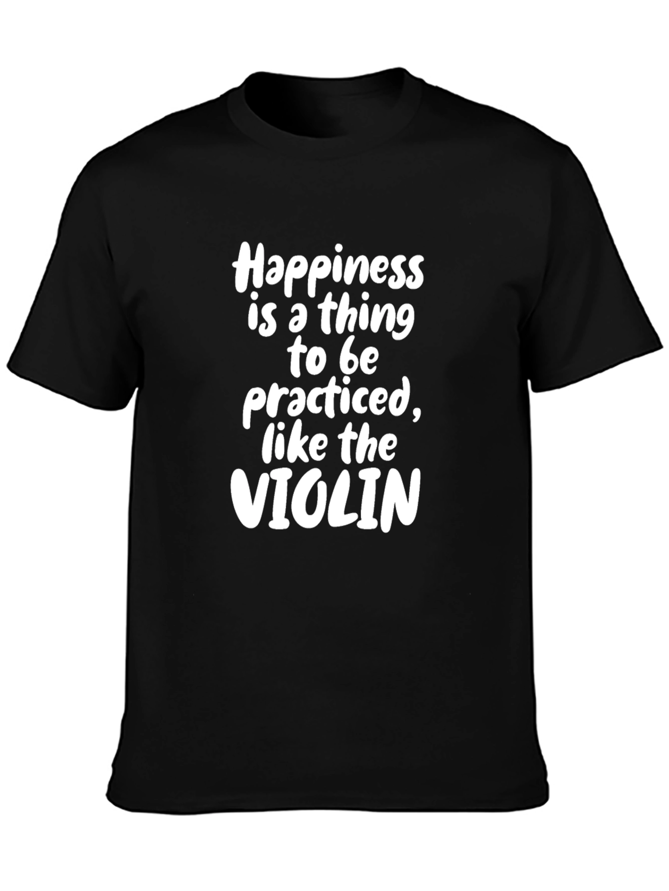 Happiness Violin Black Cotton Graphic Tee