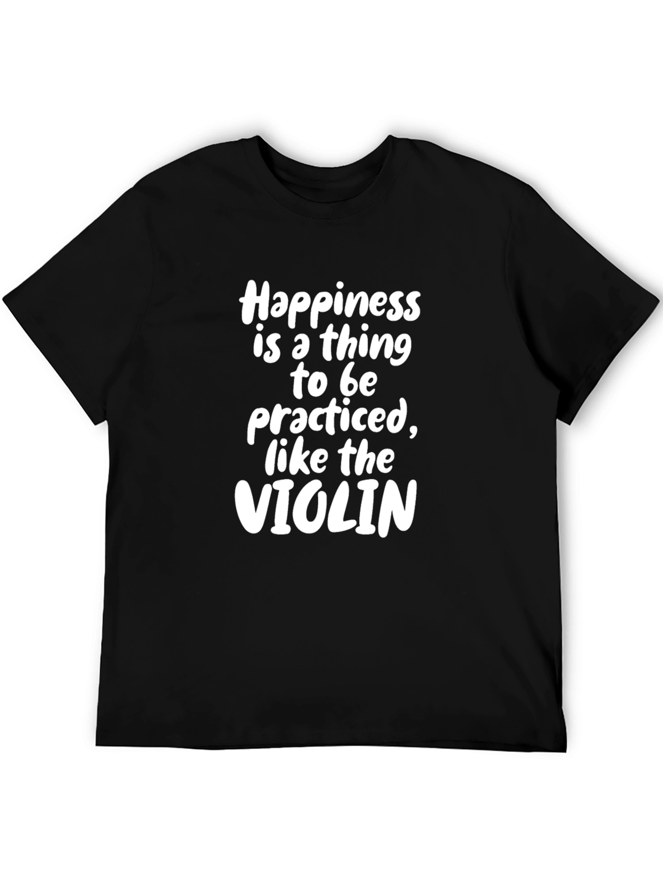 Happiness Violin Black Cotton Graphic Tee