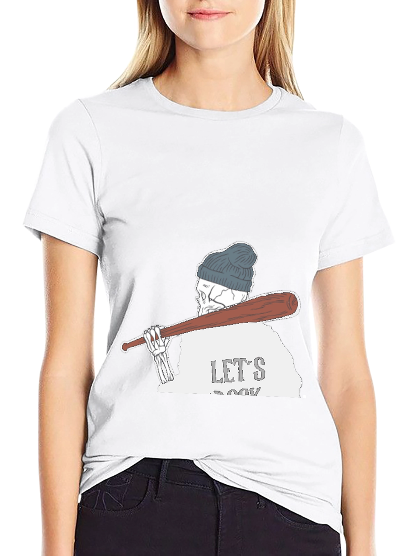 Skeleton Baseball Tee - Lets Rock