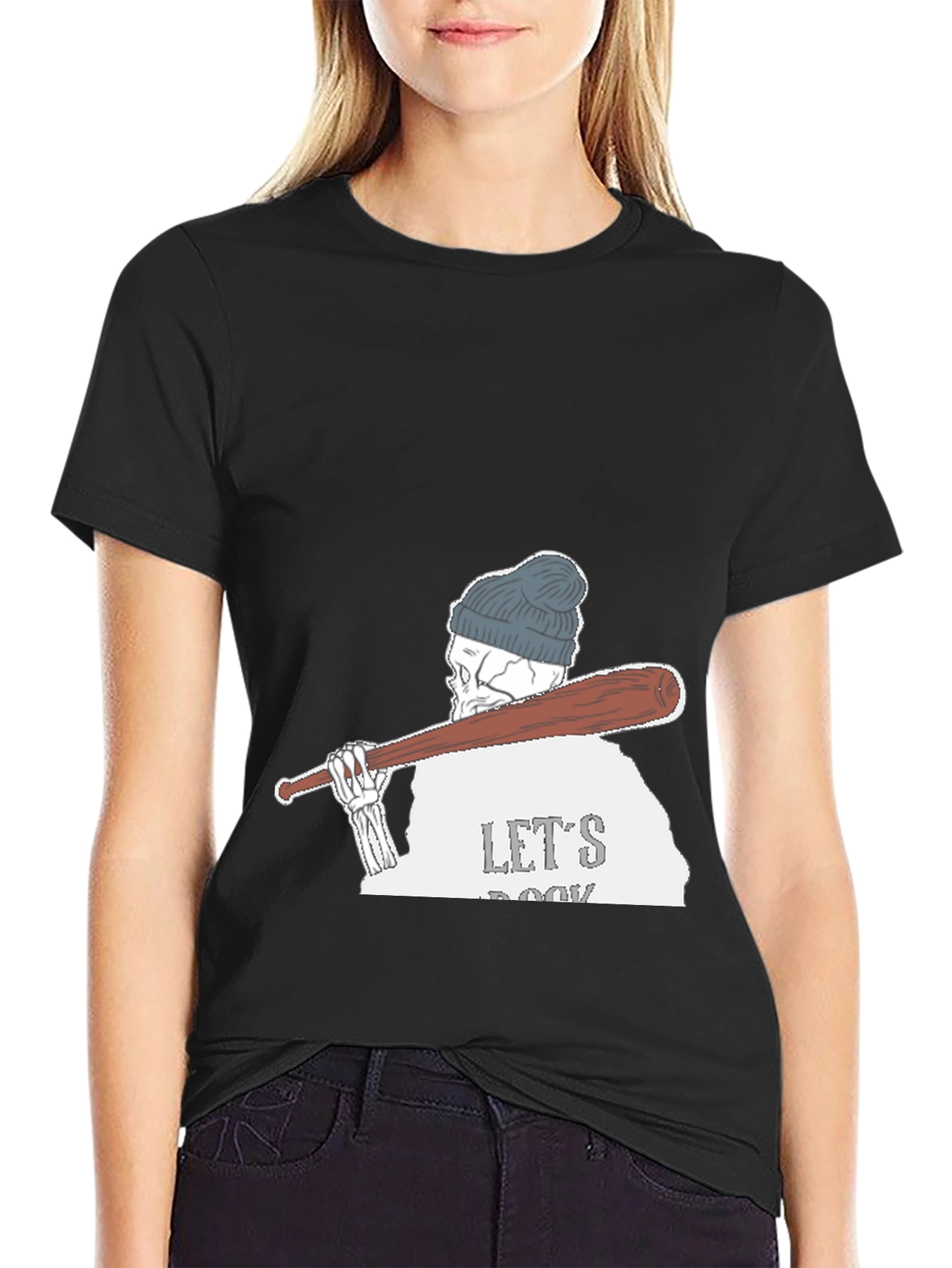 Skeleton Baseball Tee - Lets Rock