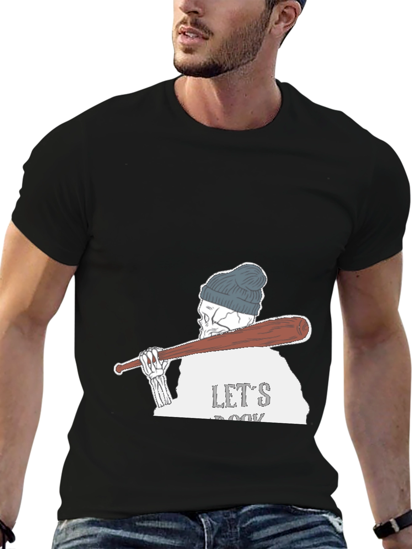 Skeleton Baseball Tee - Lets Rock