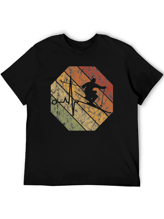 Vintage Skiing Heartbeat T-Shirt