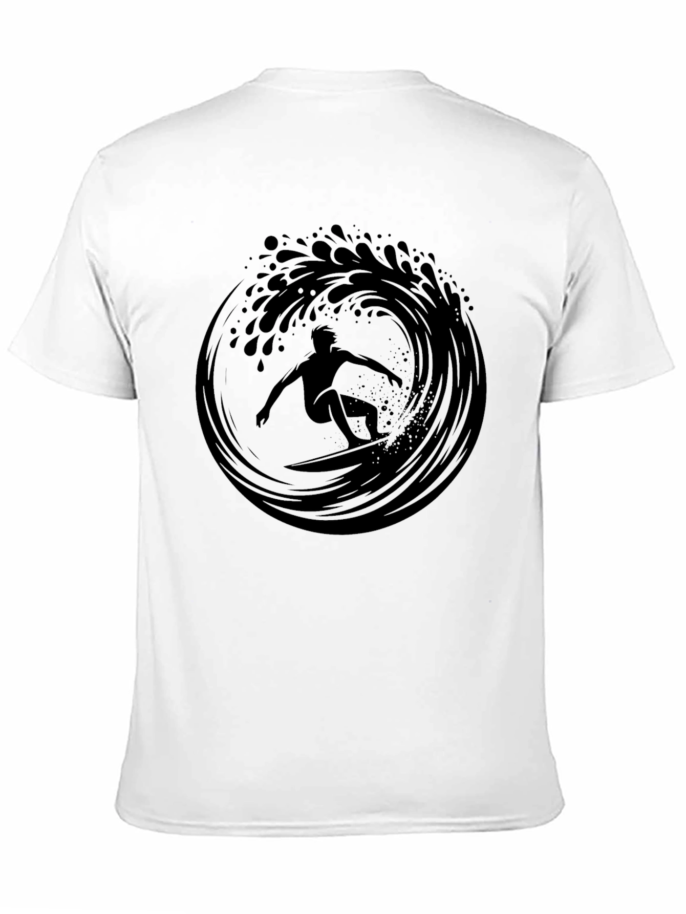 Surfer Wave Graphic T-Shirt - Black