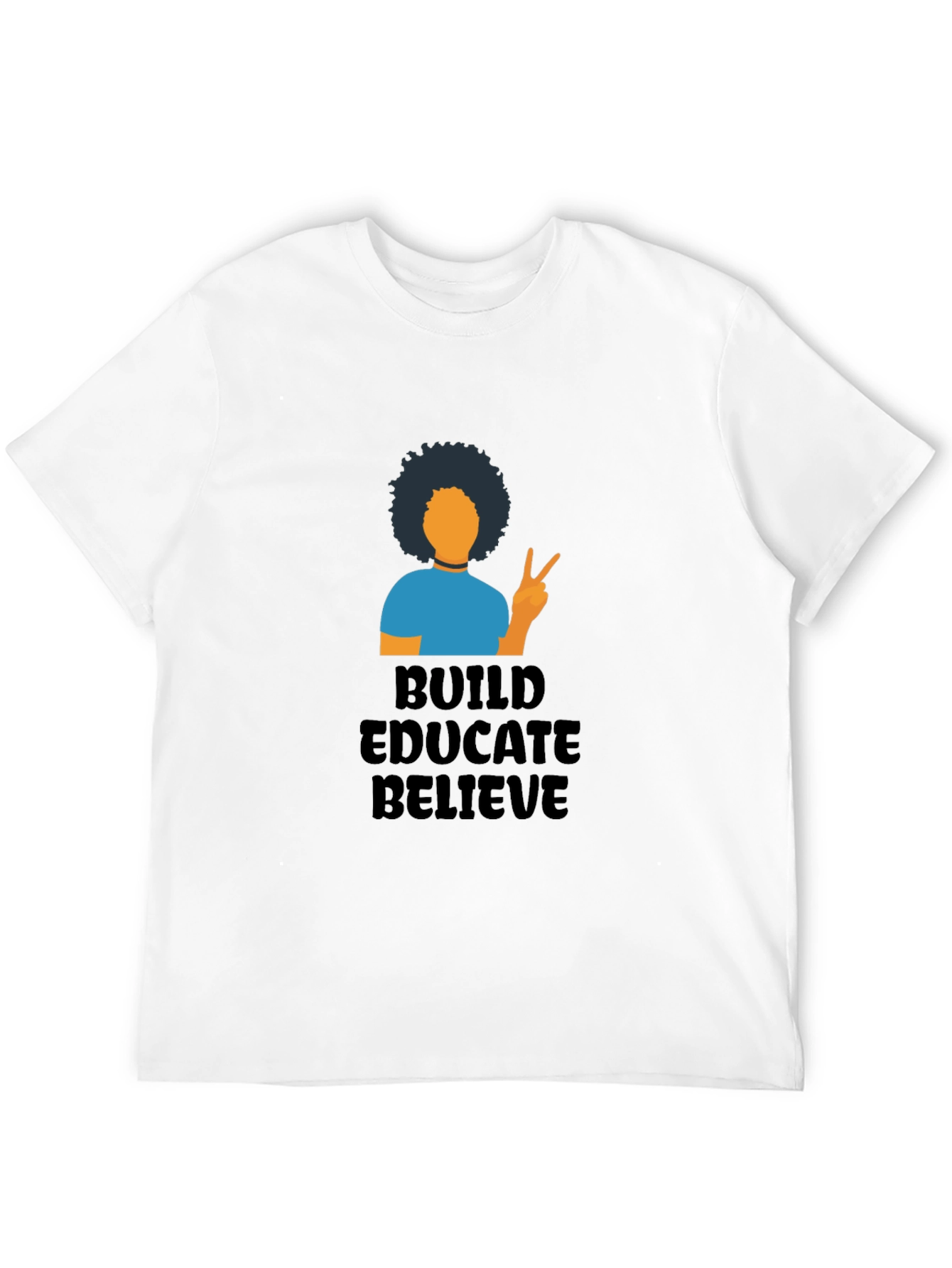 Build Educate Believe Black Graphic T-Shirt