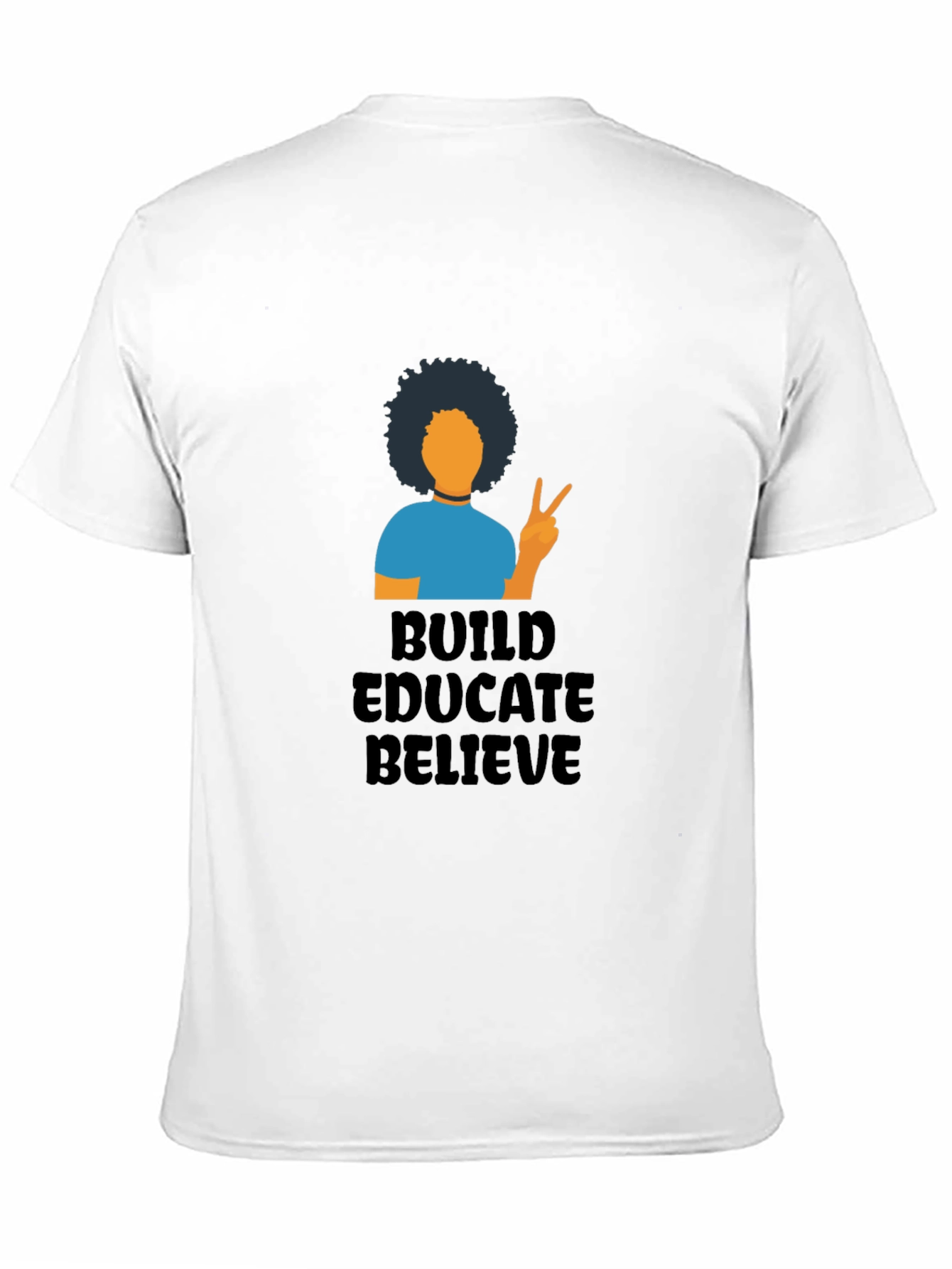 Build Educate Believe Black Graphic T-Shirt
