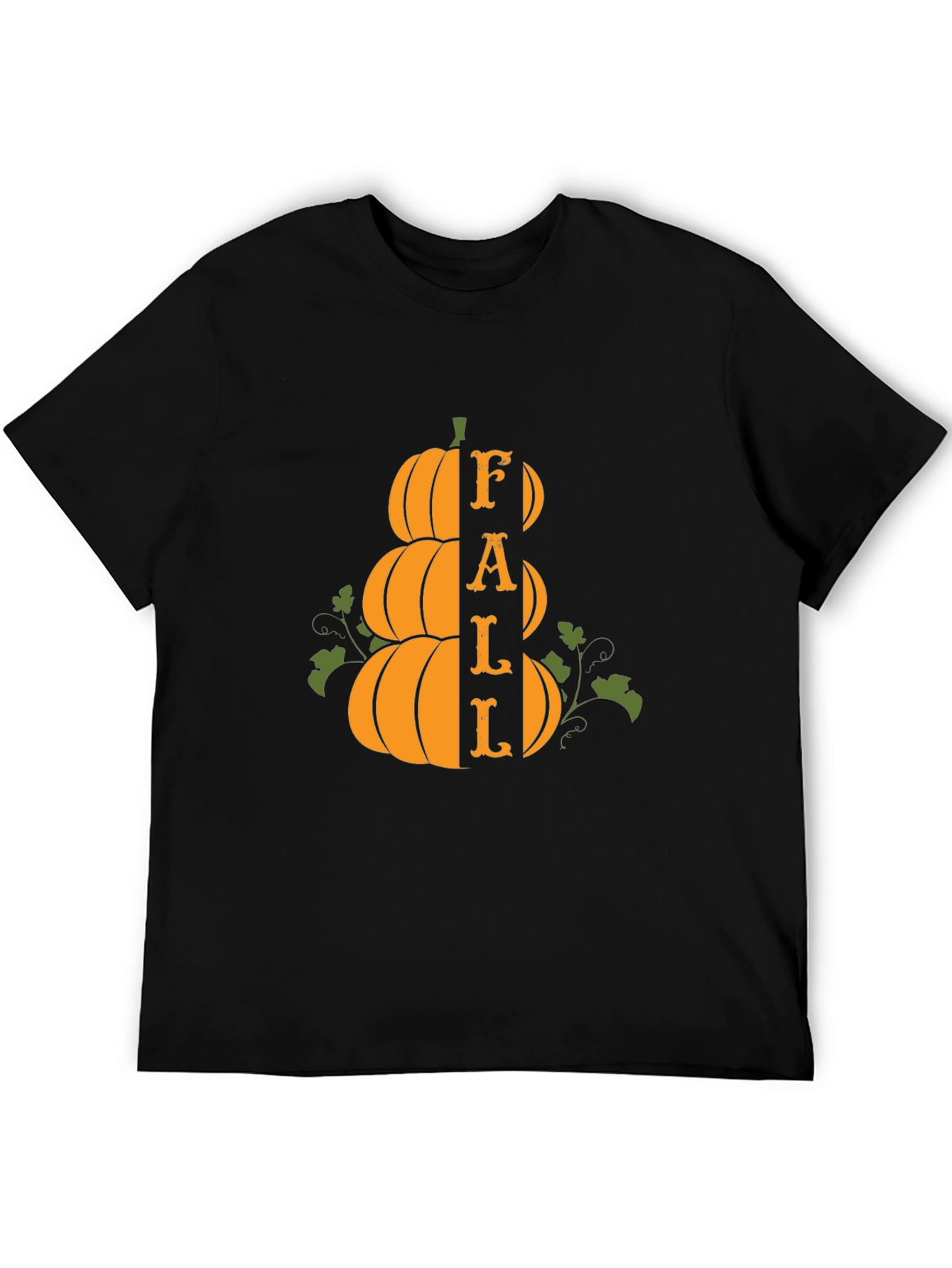 Fall Pumpkin Stack Graphic Tee - Spooky Season Apparel