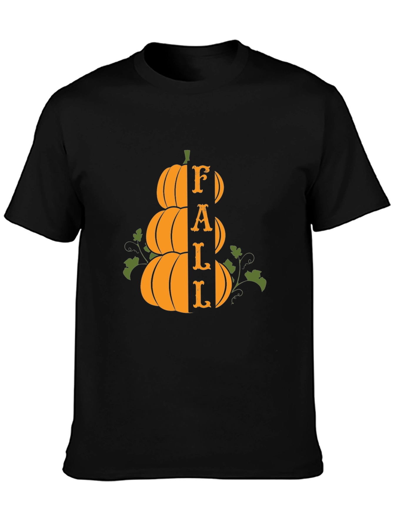 Fall Pumpkin Stack Graphic Tee - Spooky Season Apparel