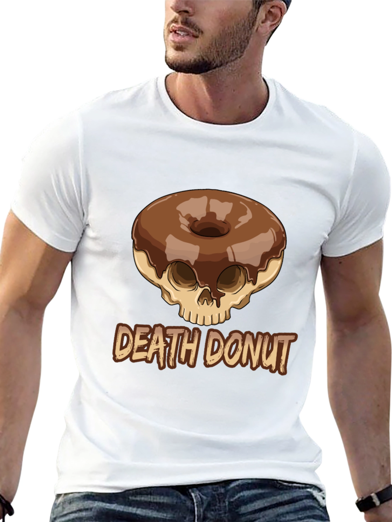 Death Donut Graphic Tee - Unique Skull Donut Design