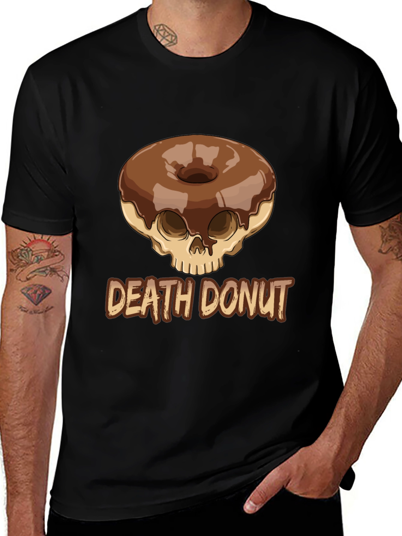 Death Donut Graphic Tee - Unique Skull Donut Design