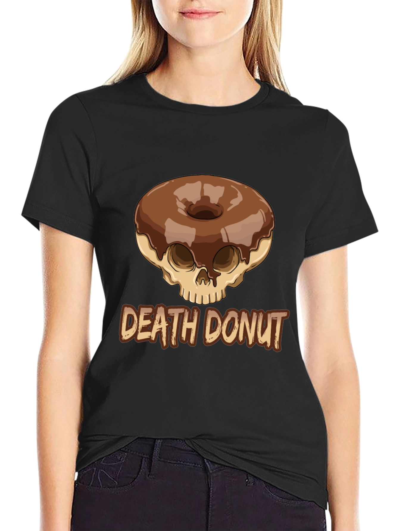 Death Donut Graphic Tee - Unique Skull Donut Design