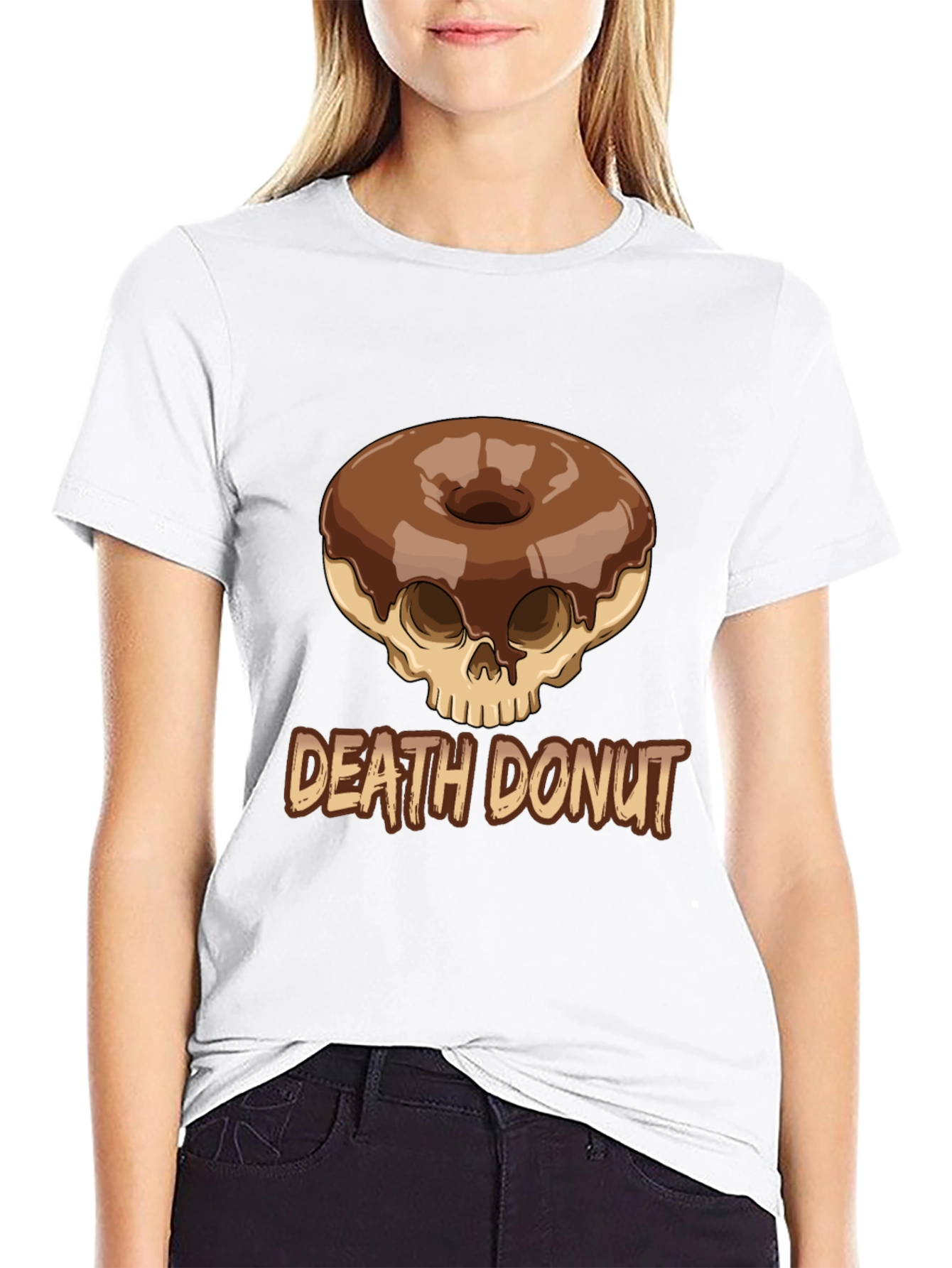 Death Donut Graphic Tee - Unique Skull Donut Design