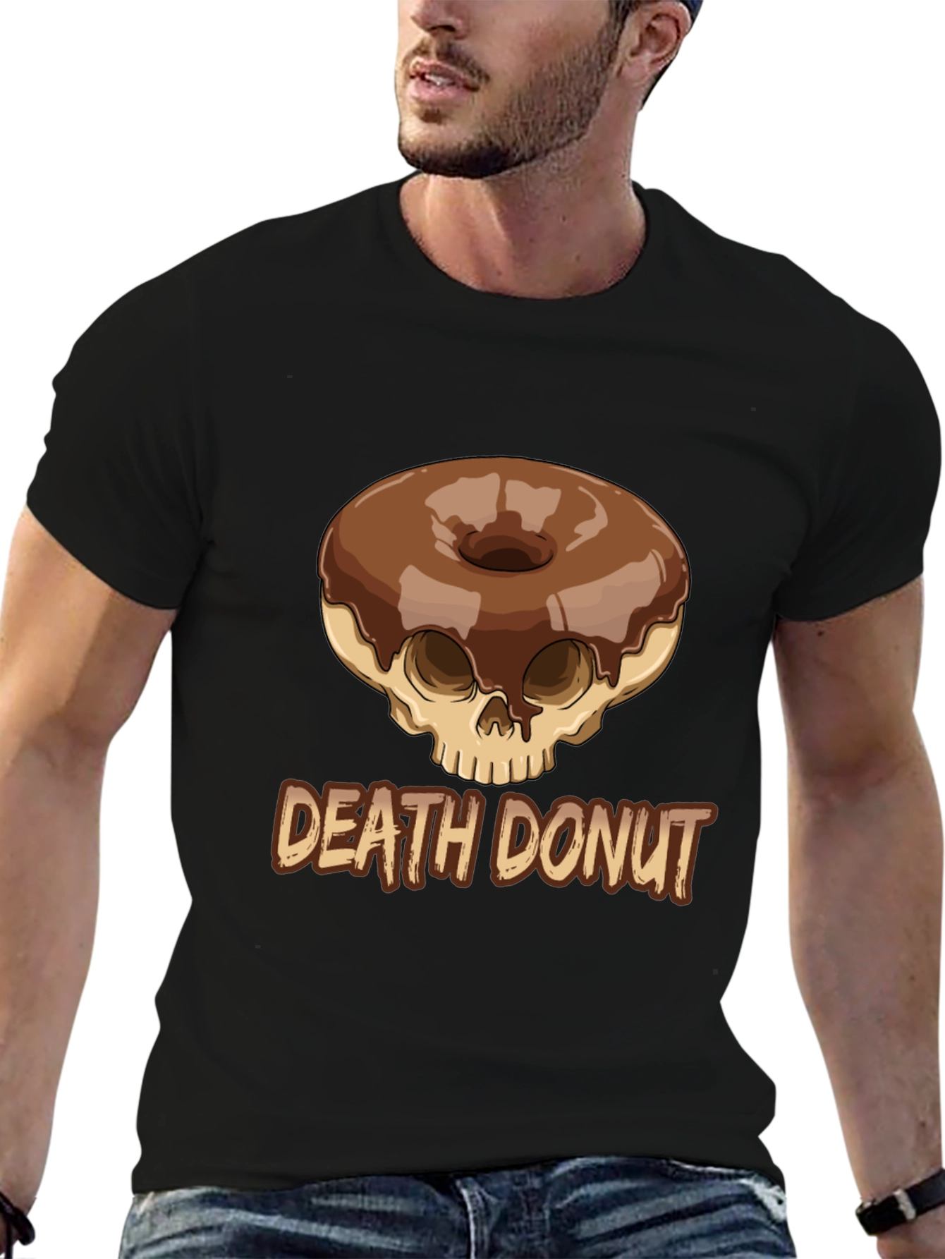 Death Donut Graphic Tee - Unique Skull Donut Design
