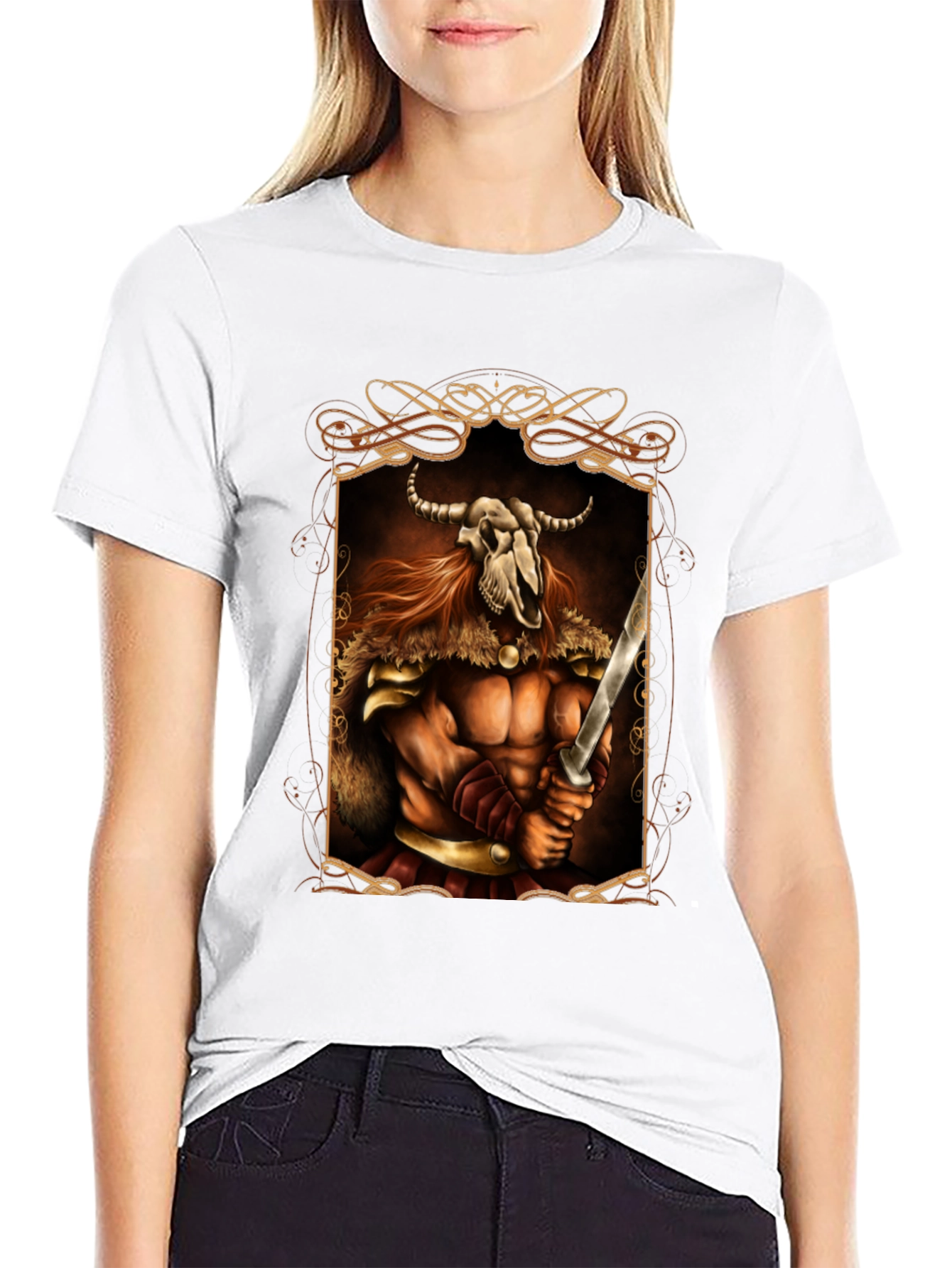 Warrior Skull Viking Graphic Tee