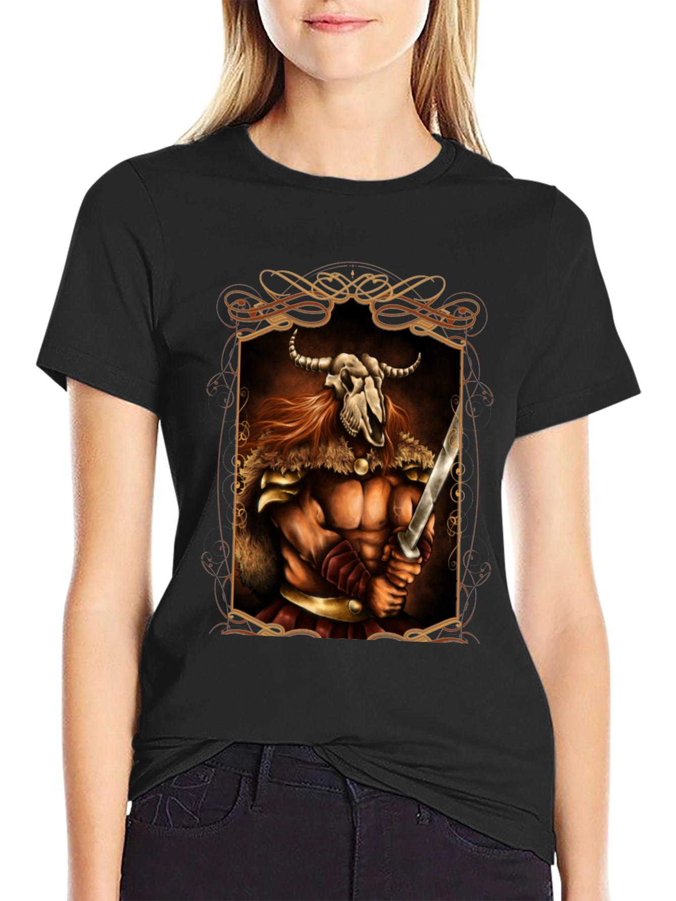 Warrior Skull Viking Graphic Tee