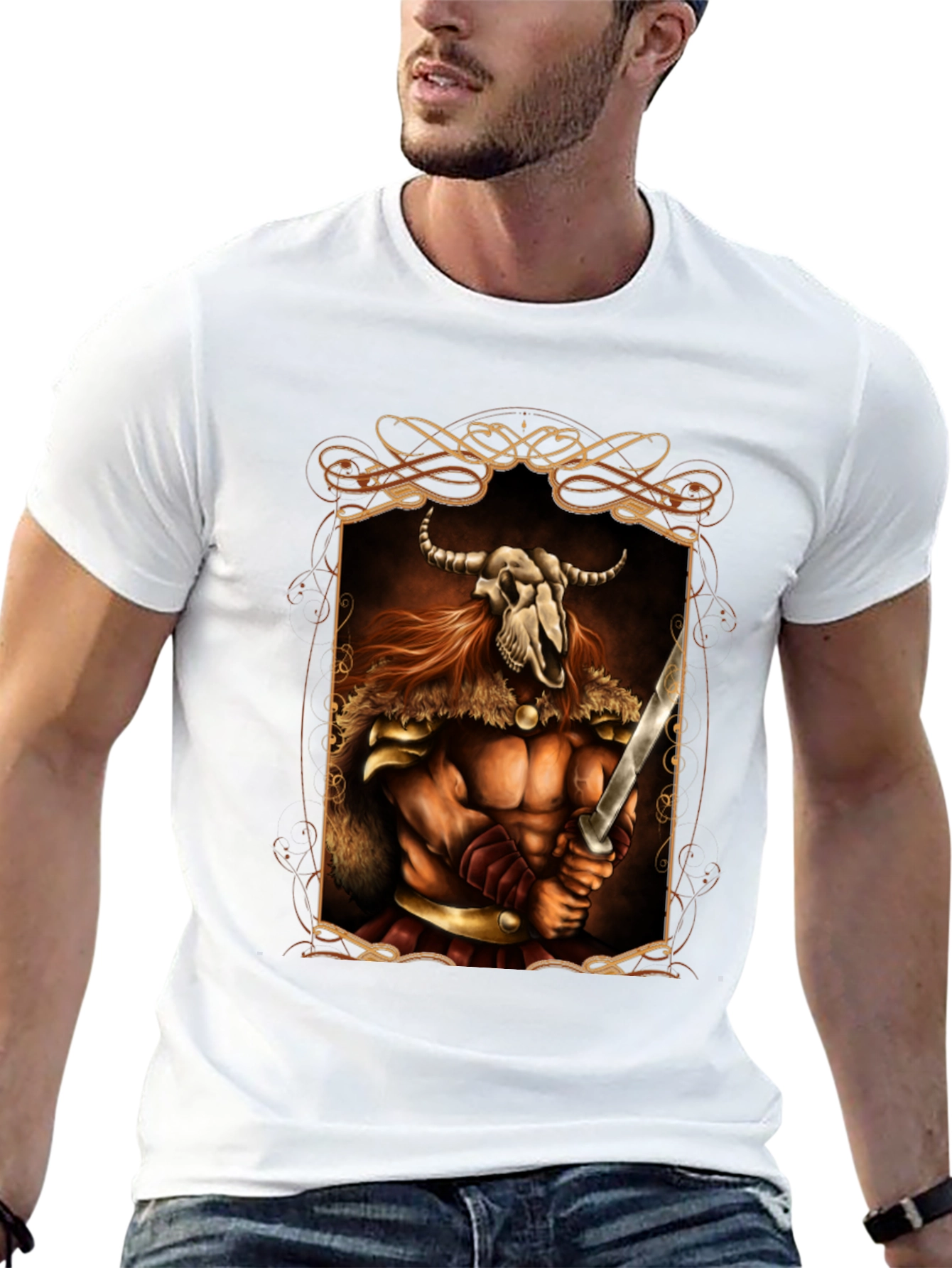 Warrior Skull Viking Graphic Tee