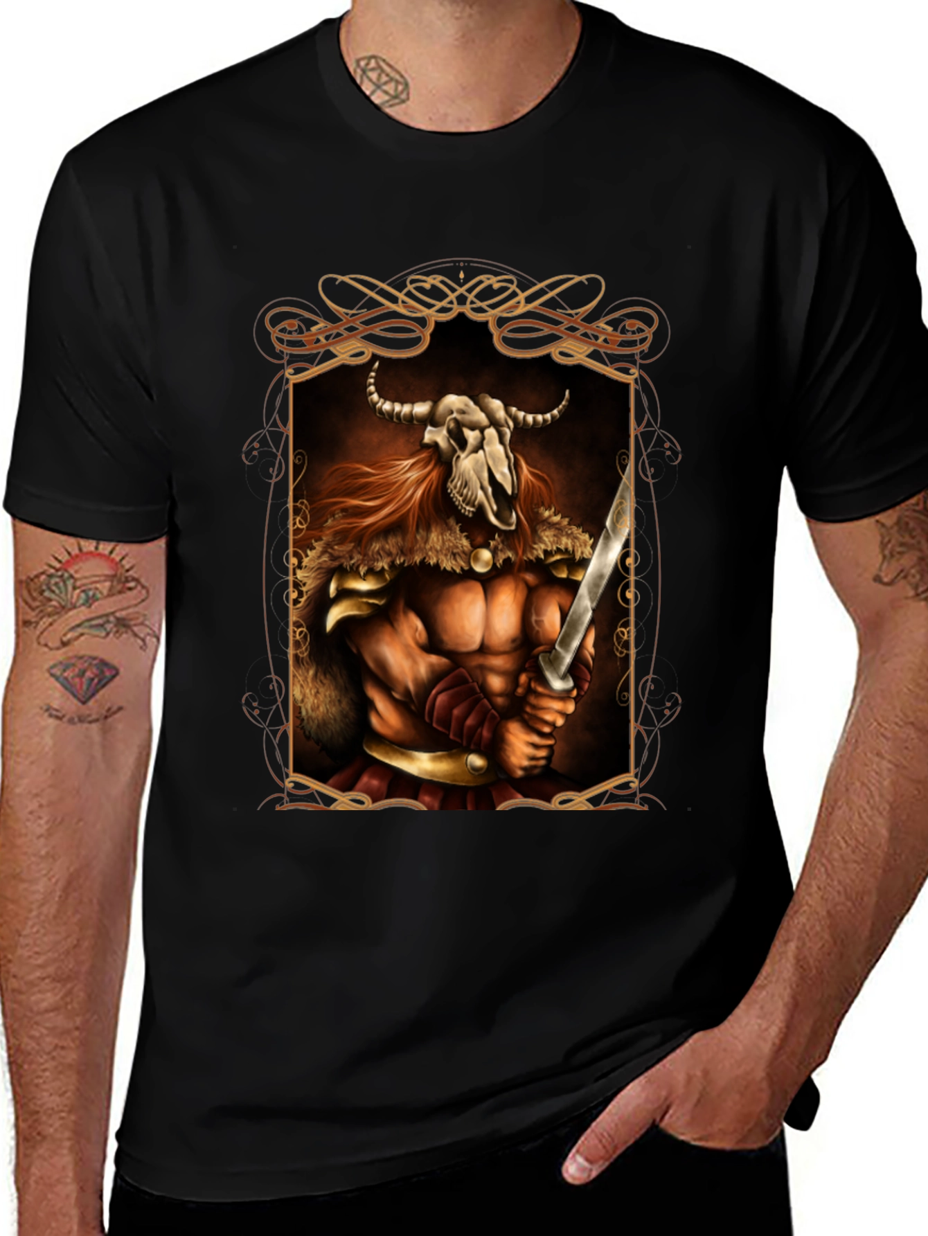 Warrior Skull Viking Graphic Tee
