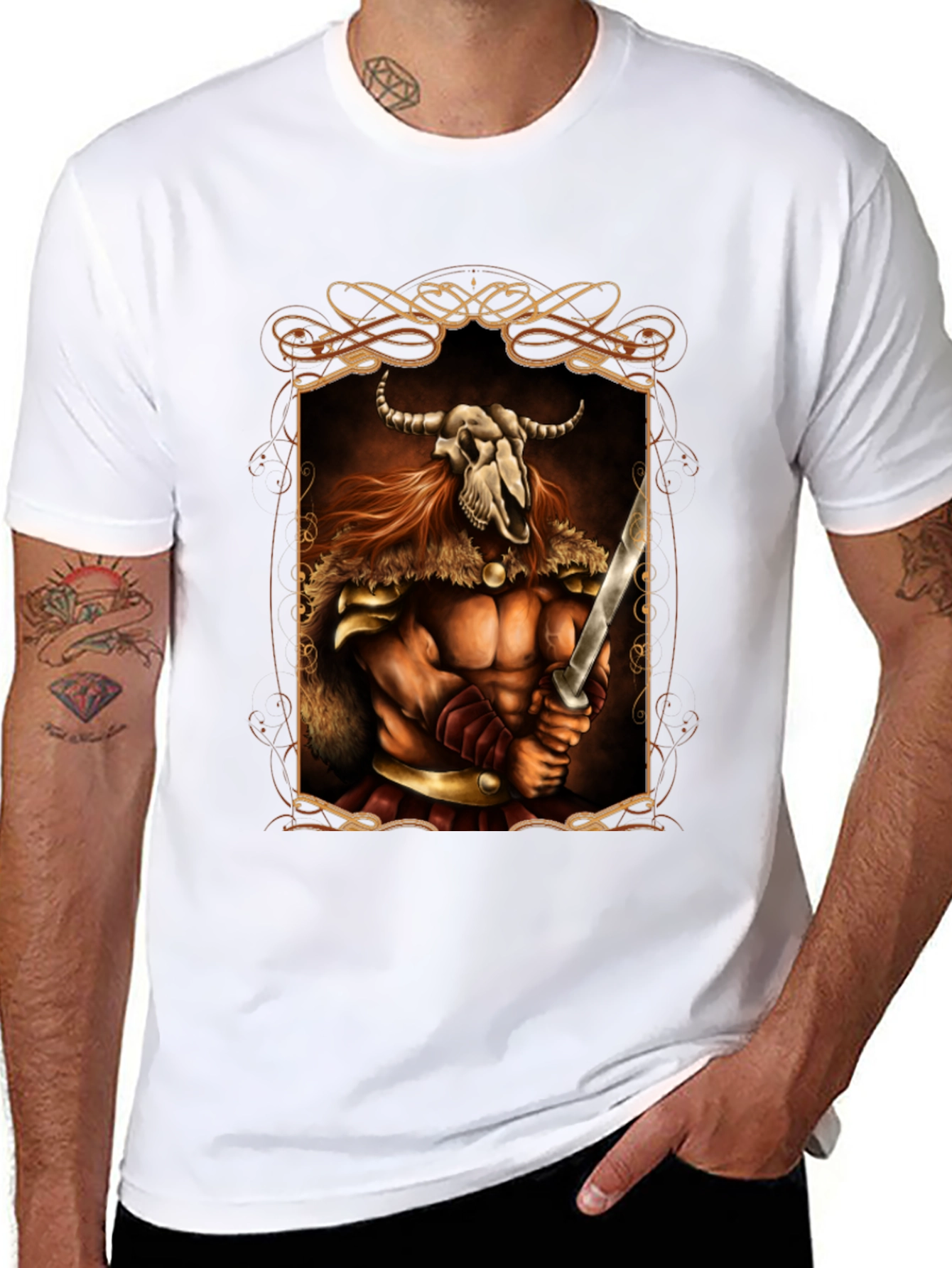 Warrior Skull Viking Graphic Tee
