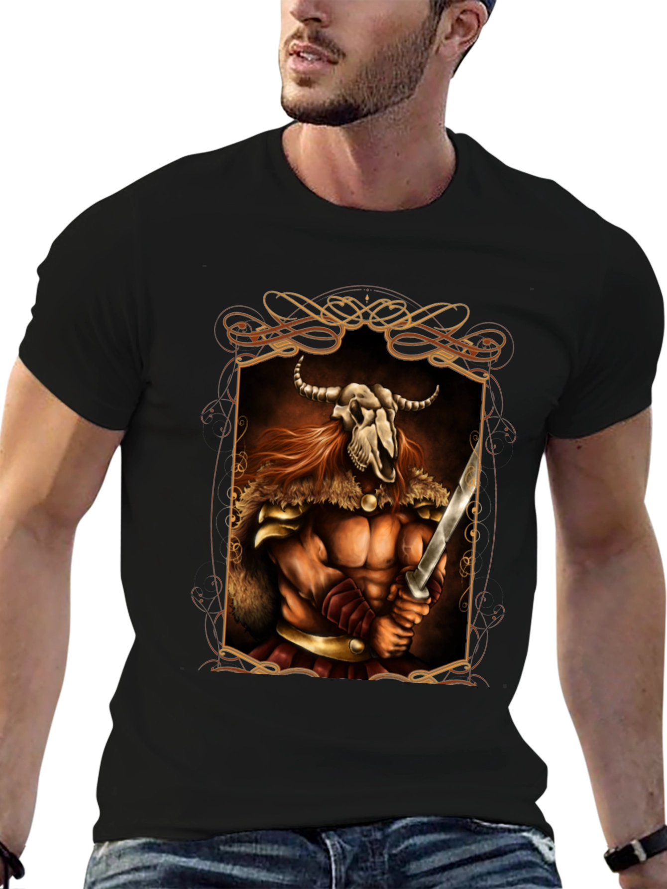 Warrior Skull Viking Graphic Tee