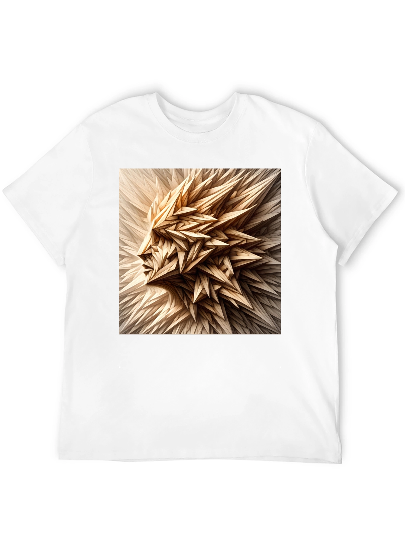 Abstract Geometric Face Graphic Black T-Shirt